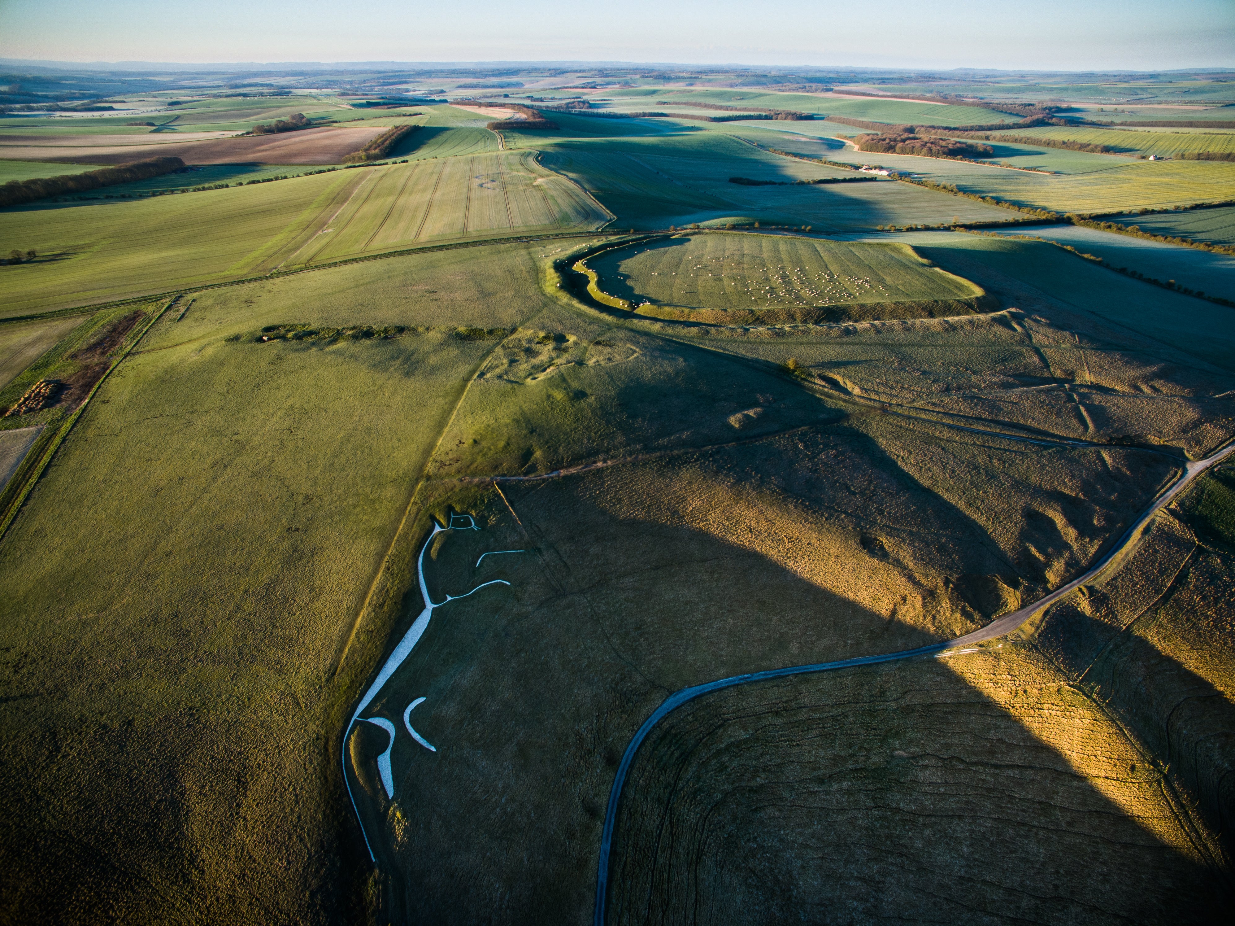 The Uffington white horse, the oldest chalk cut out in Britain at 3000 years old