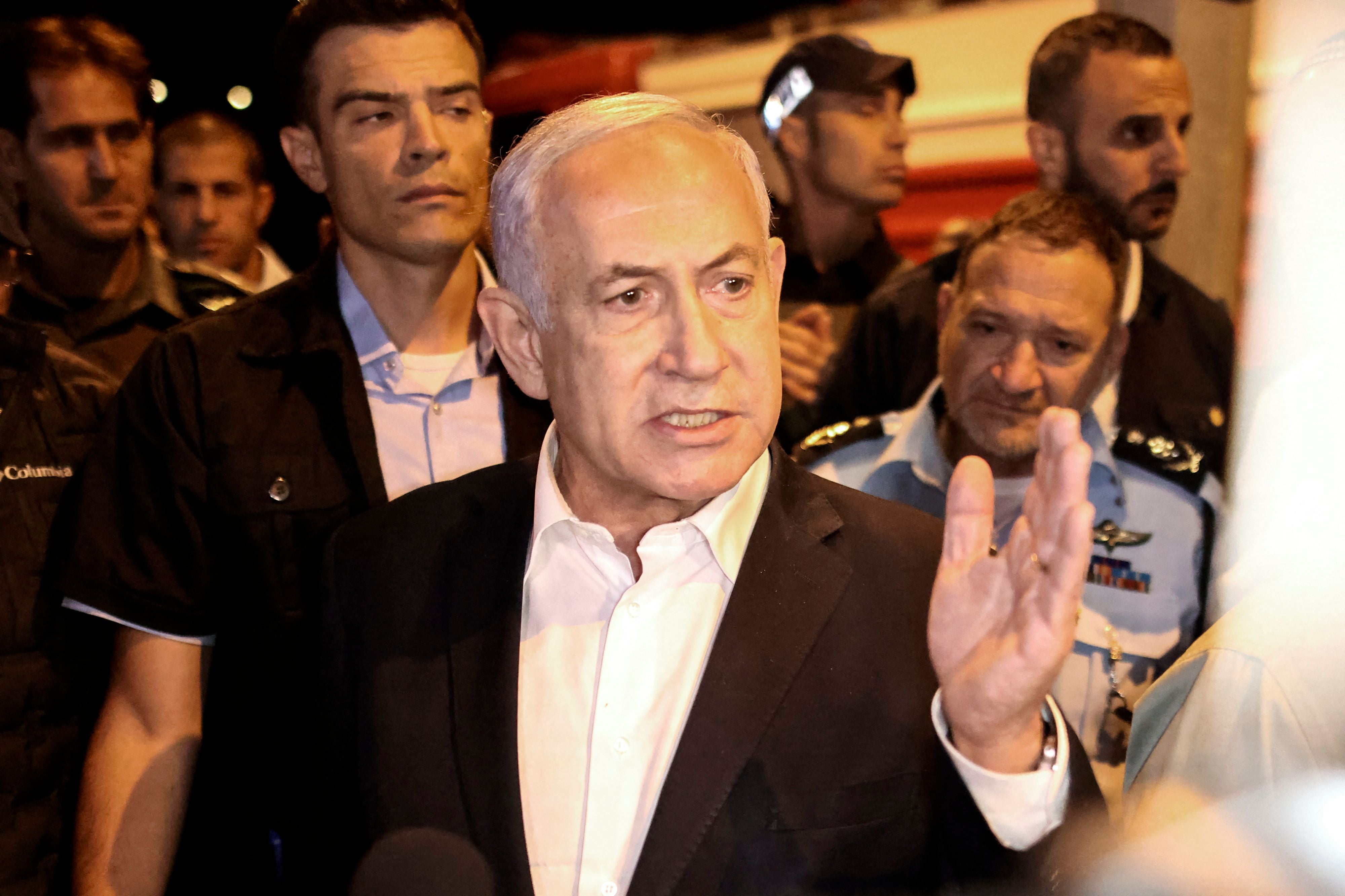 State of emergency: Israeli PM Benjamin Netanyahu touring the city of Lod