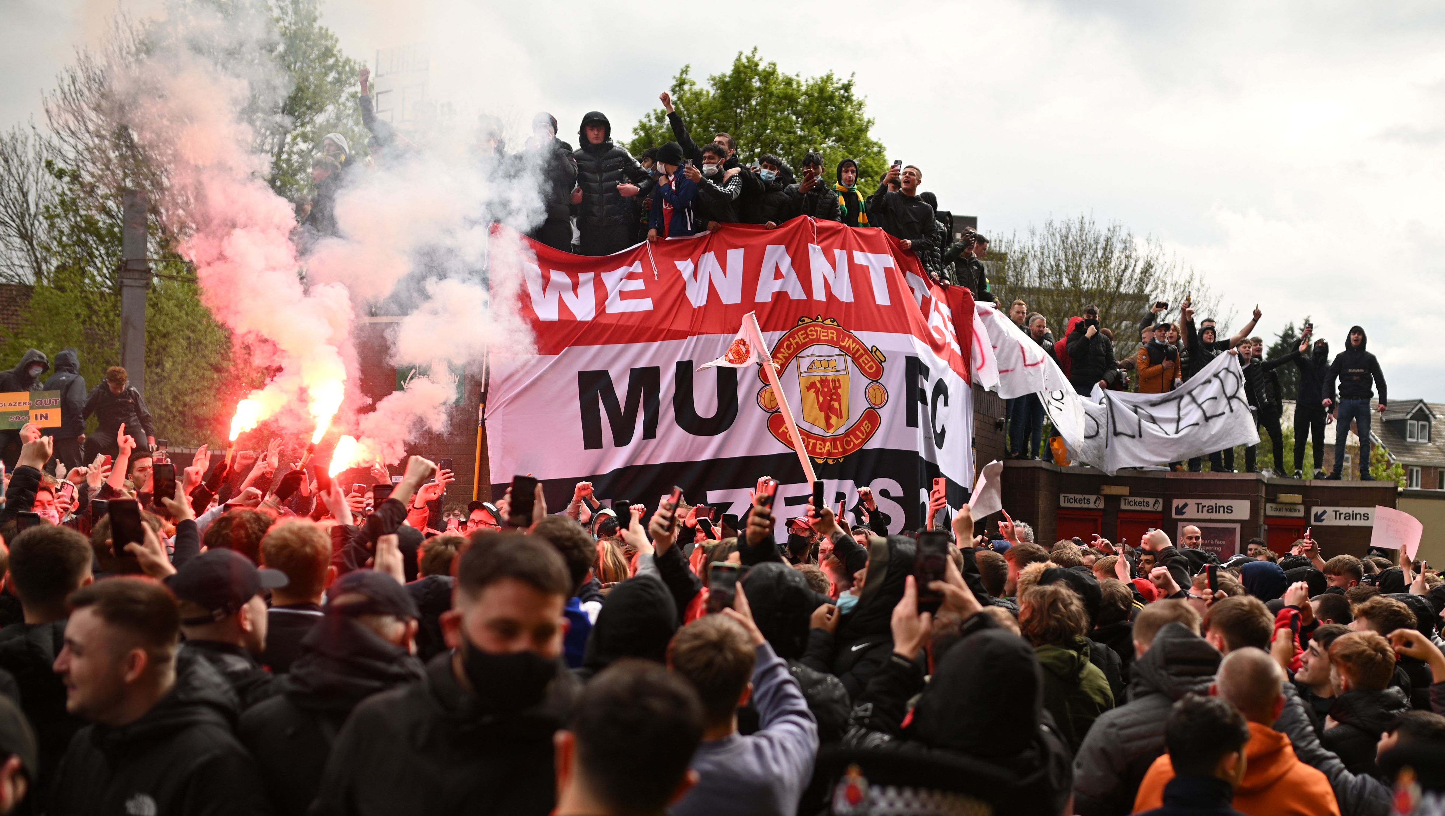 Manchester United fans voiced their anger at the club’s owners in a protest at Old Trafford