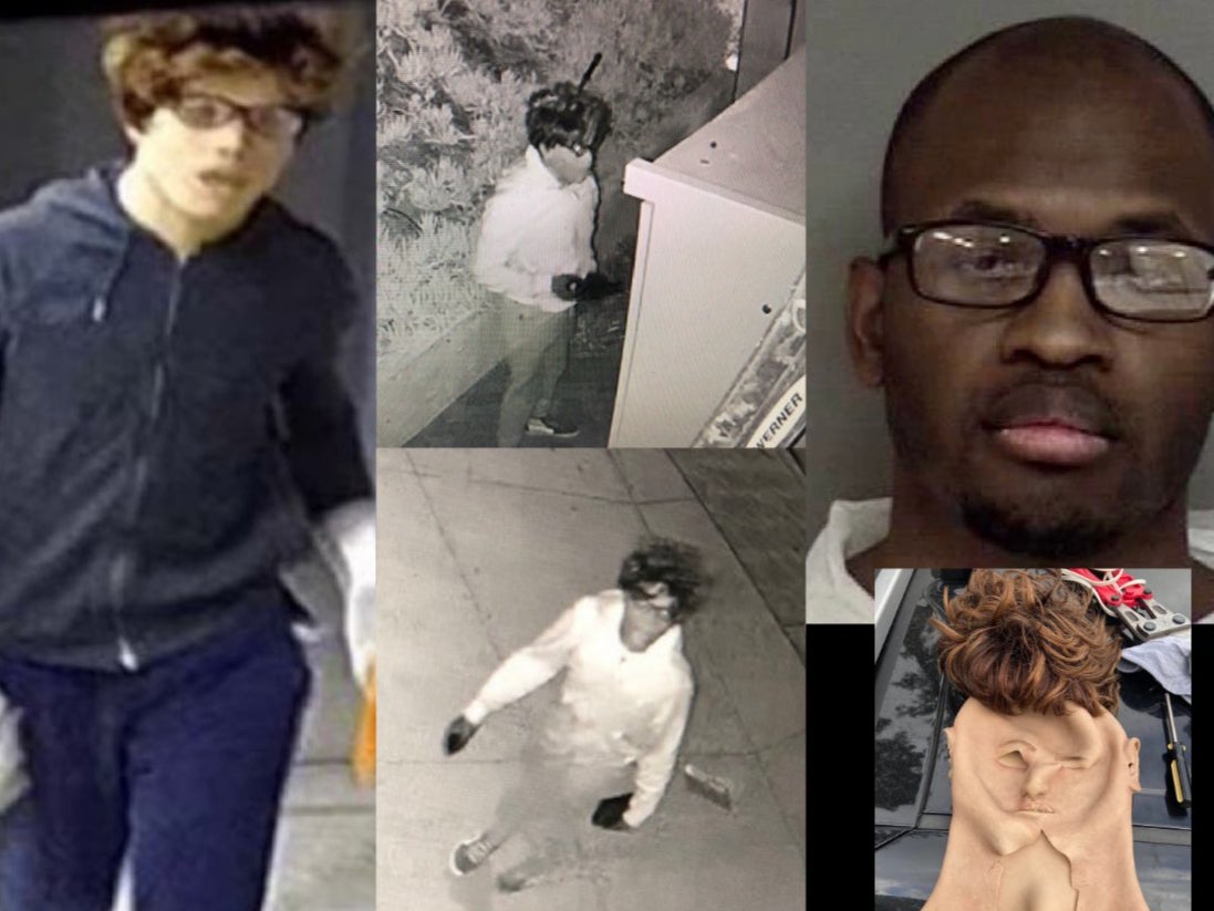 Rockim Prowell (far-right), 30-years-old of Inglewood, California, has been charged with two counts of burglary and two counts of grand theft