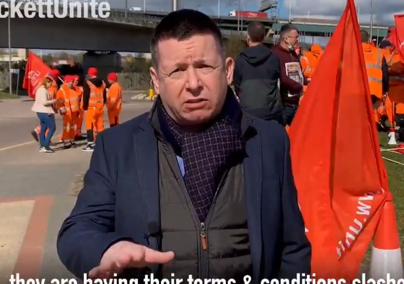 Howard Beckett appearing in a Unite campaign video