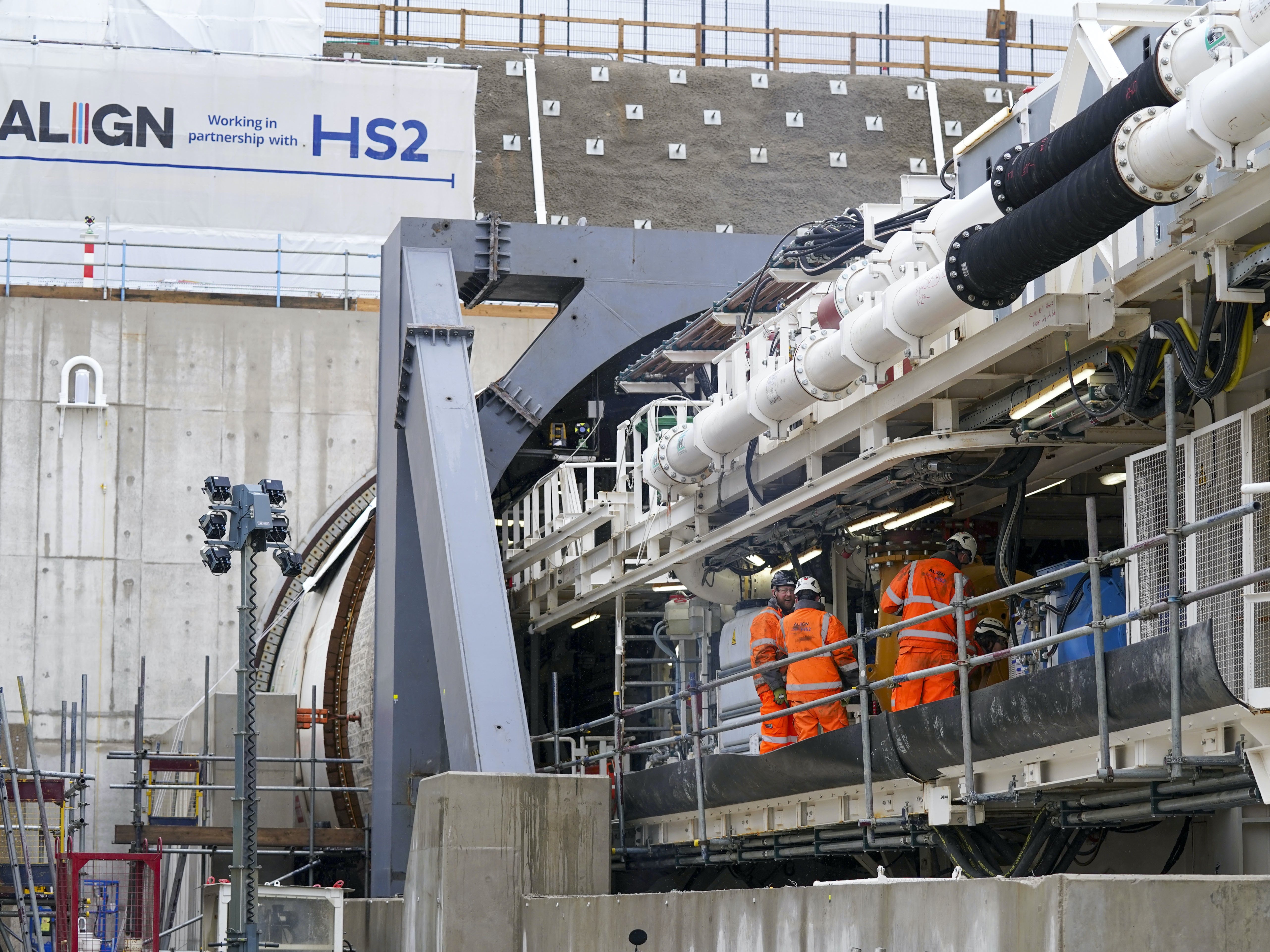 Florence, the tunnel-digging machine, at the HS2 site in West Hyde