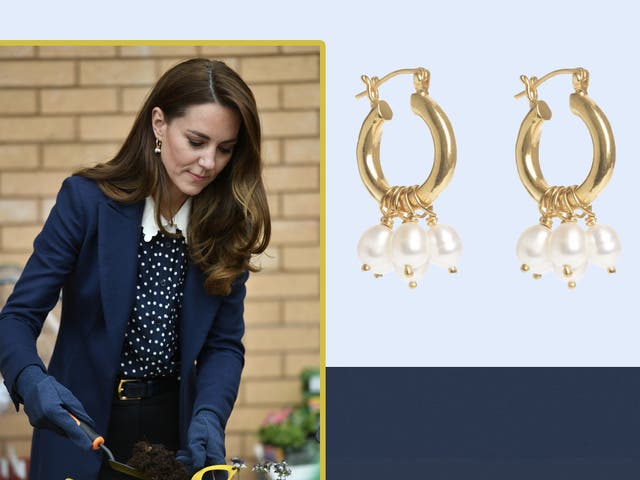 <p>Kate wore the earrings during a visit to mark Mental Health Awareness Week</p>