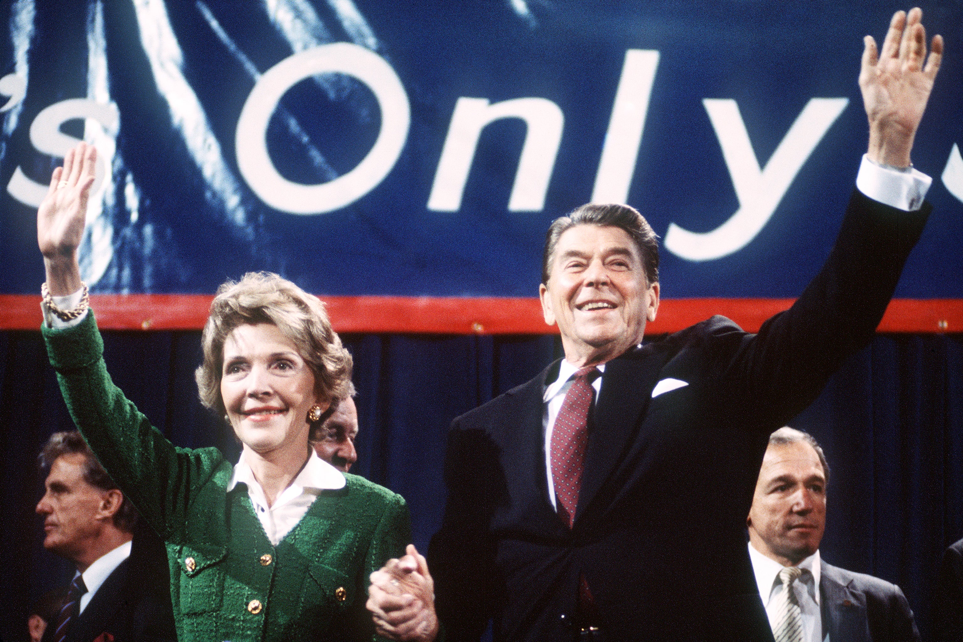 Days after this 1984 photograph was taken Ronald Reagan defeated Mondale in a landslide