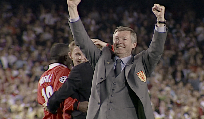 Sir Alex Ferguson celebrates during his glittering career at Manchester United