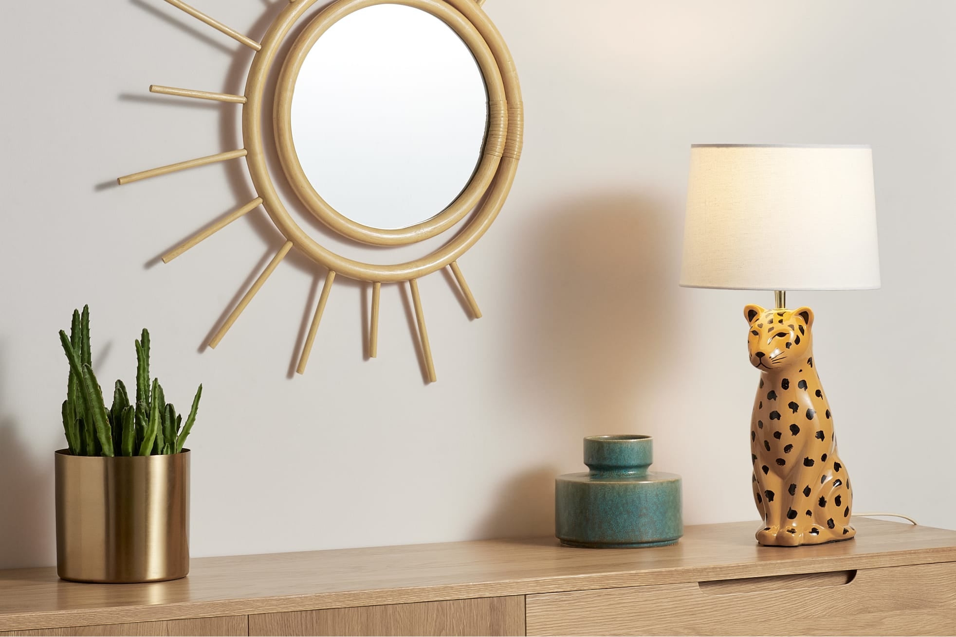 Raja Leopard Ceramic Table Lamp, Tan, £69 at MADE.com