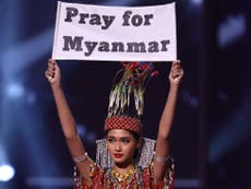 Miss Universe Myanmar contestant says ‘our people are dying’ as Miss Mexico is crowned winner