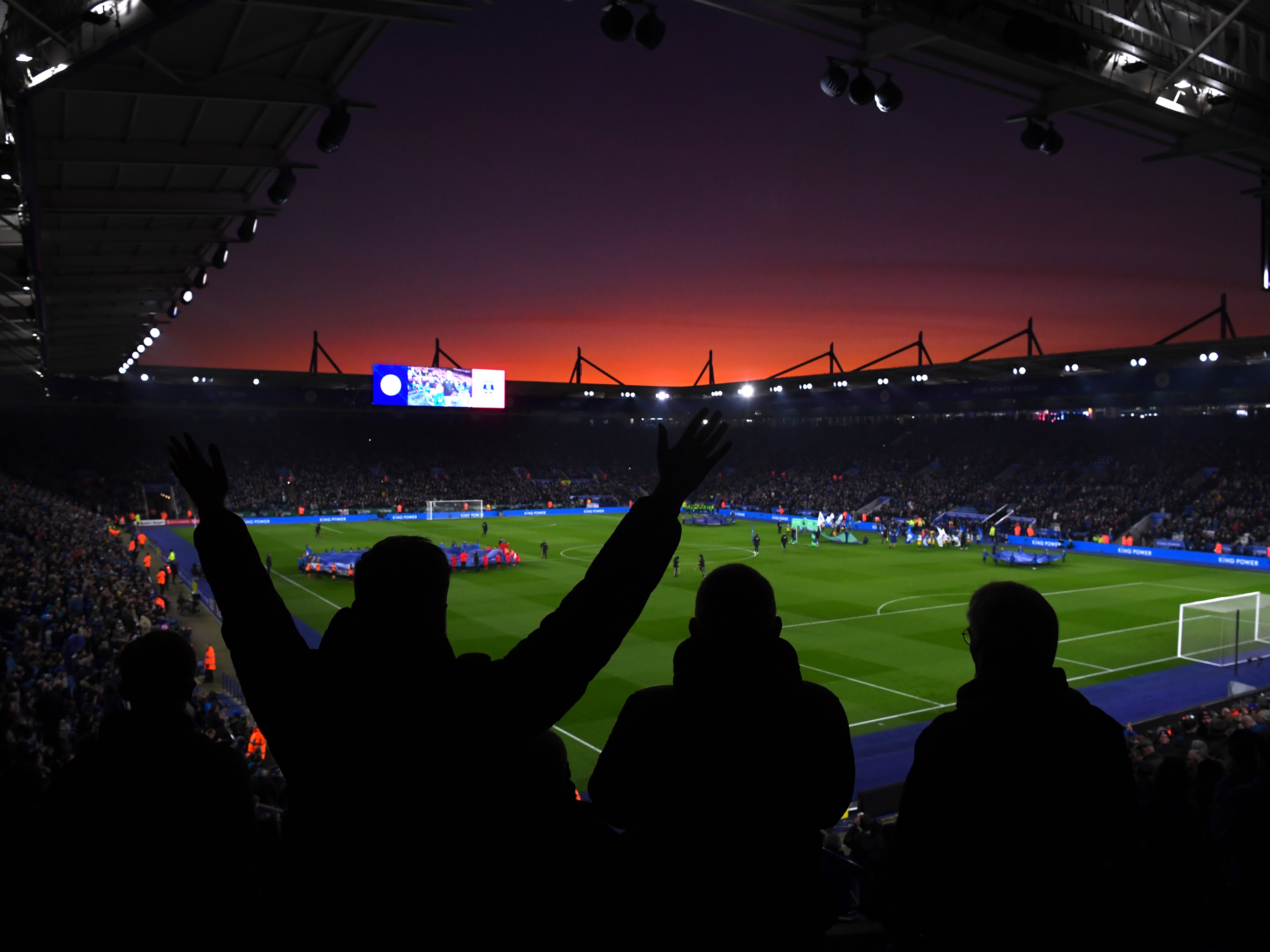 A general view of football fans inside a stadium