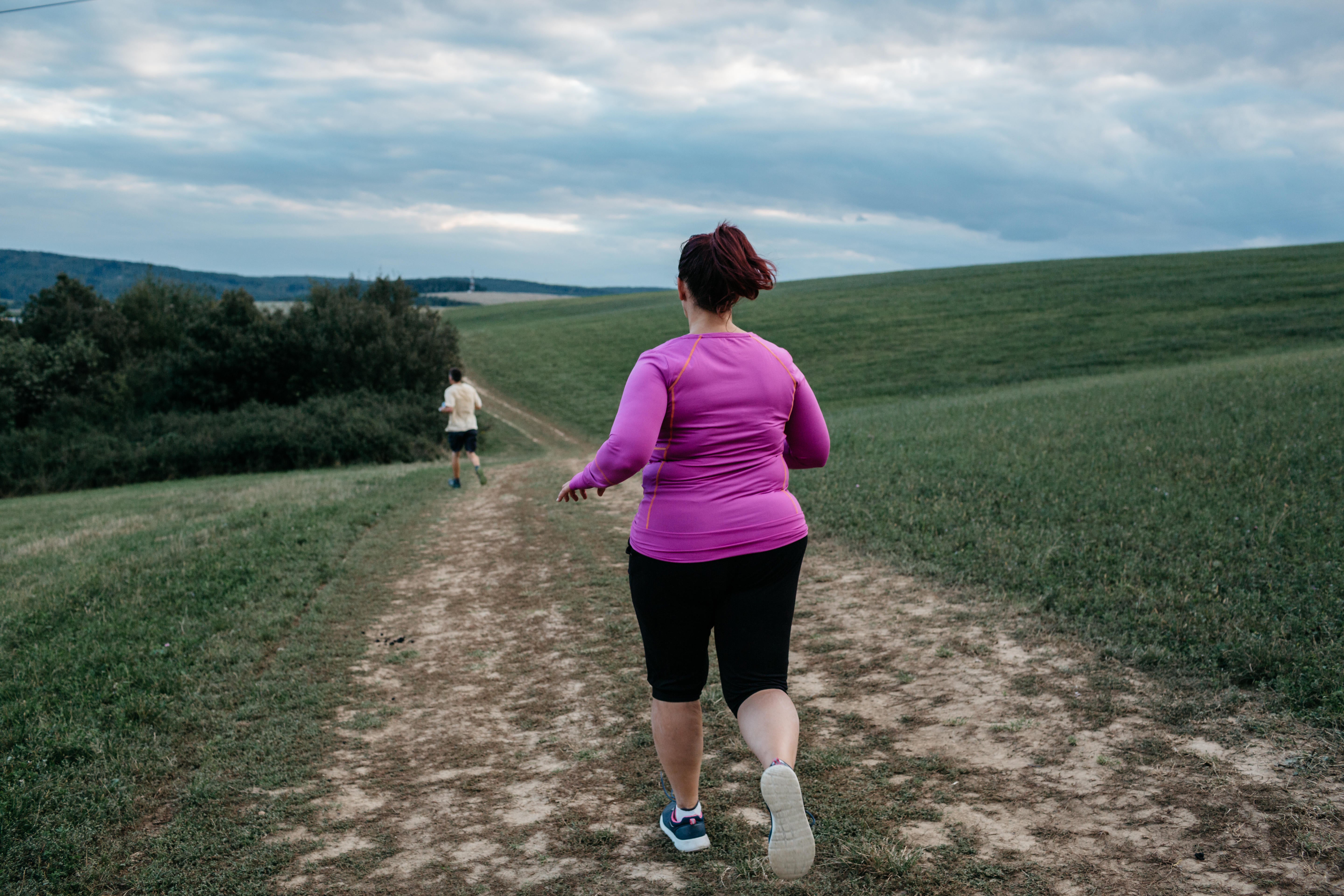 Woman out running