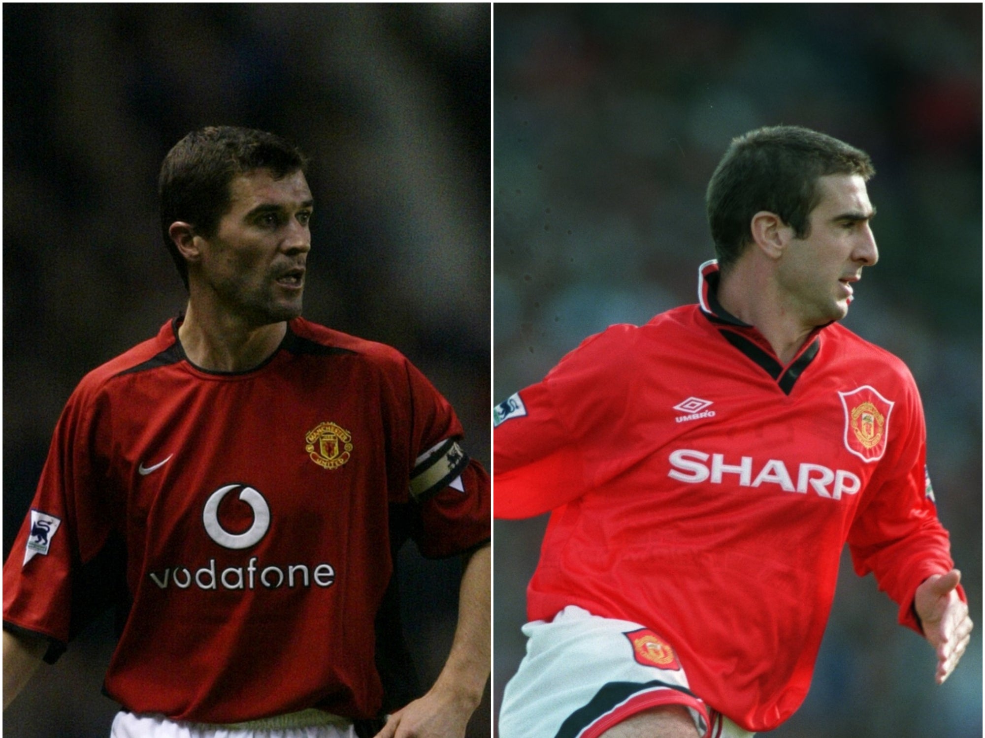 Roy Keane (left) and Eric Cantona