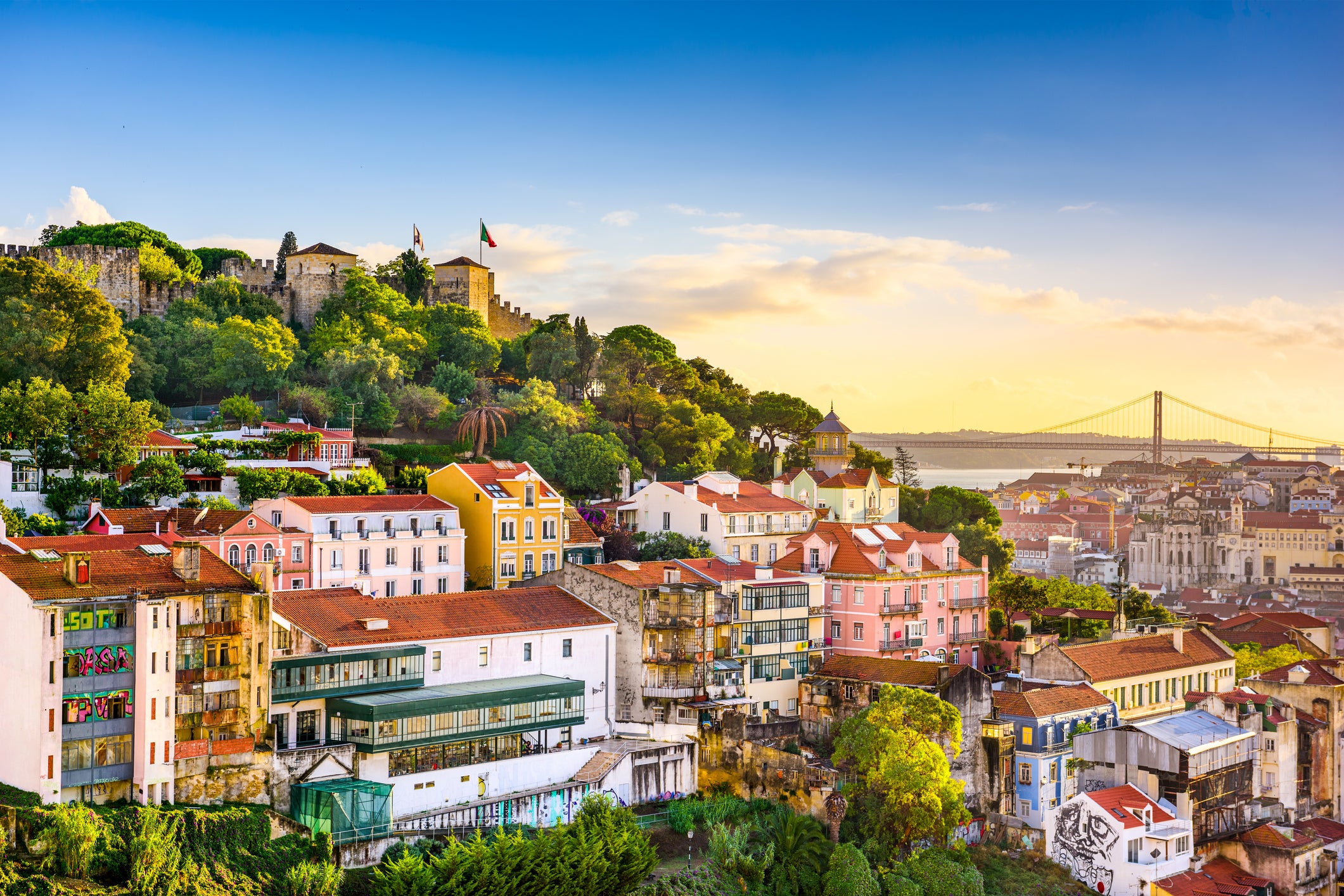 Lisbon’s old town at dusk