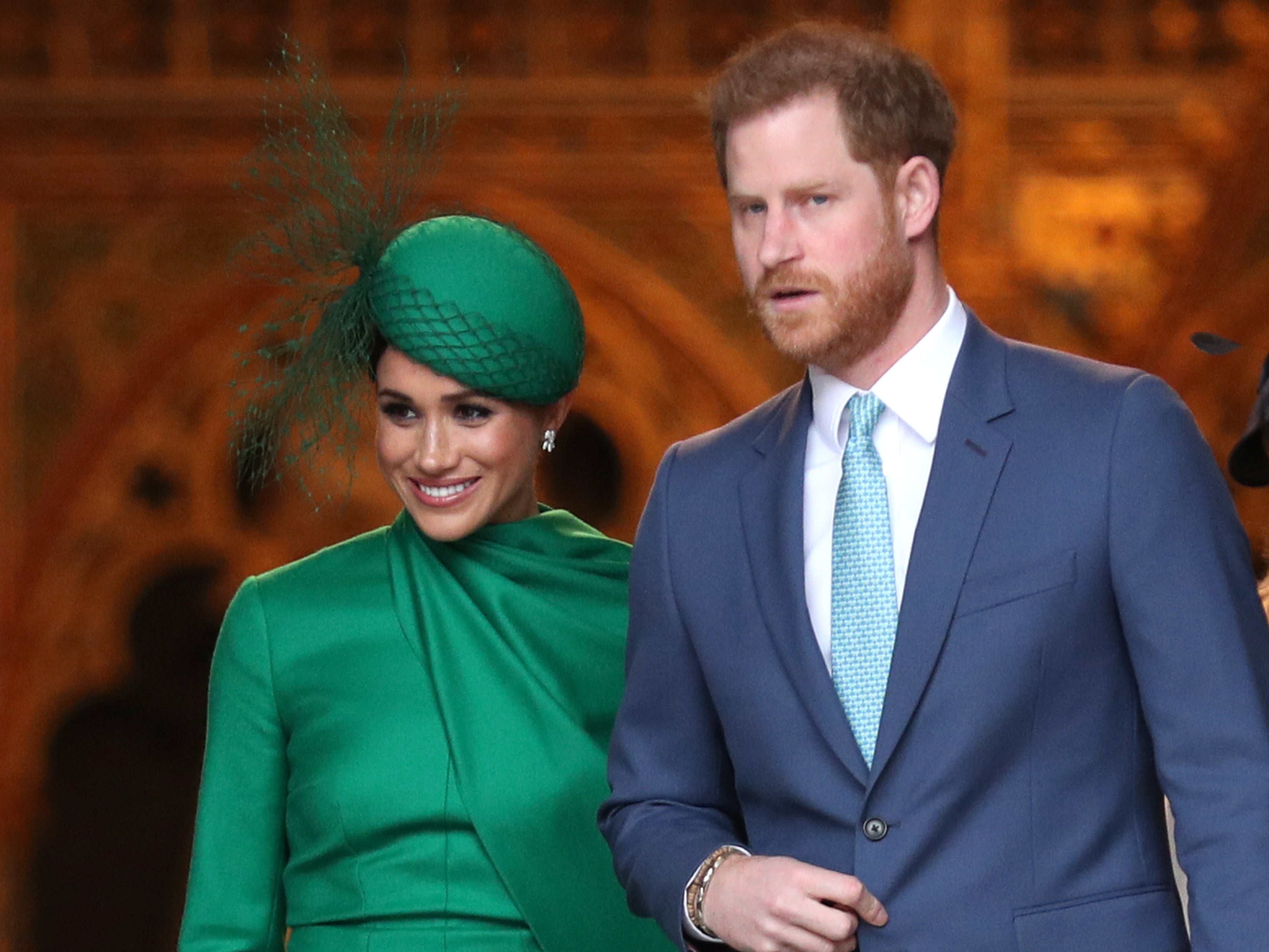 The Duke and Duchess of Sussex leaving after the Commonwealth Service at Westminster Abbey, London on Commonwealth Day