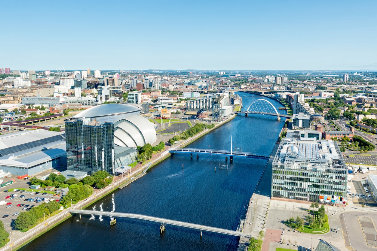 Clyde Arc on the banks of the River Clyde