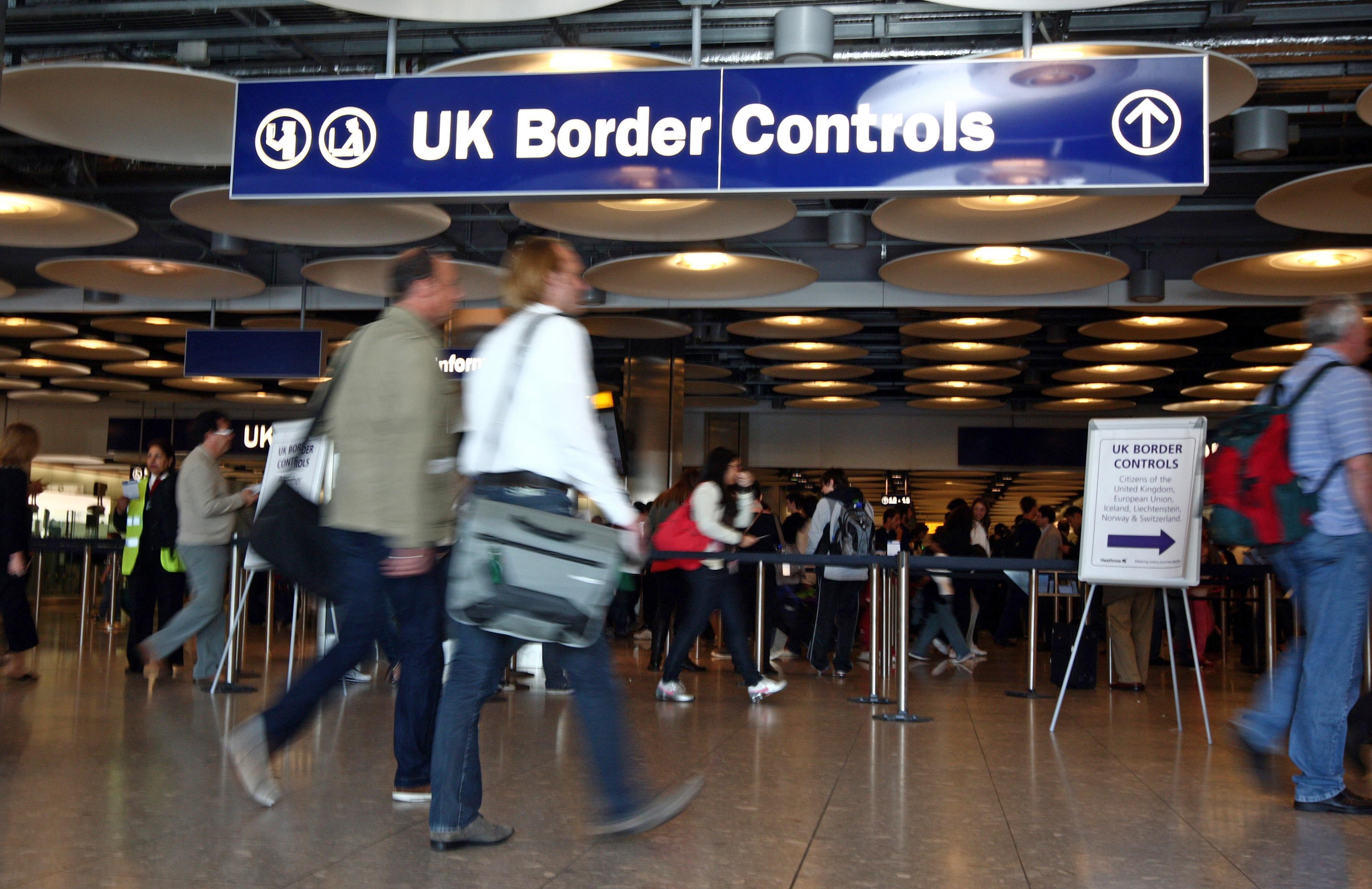 Border control at Heathrow Airport