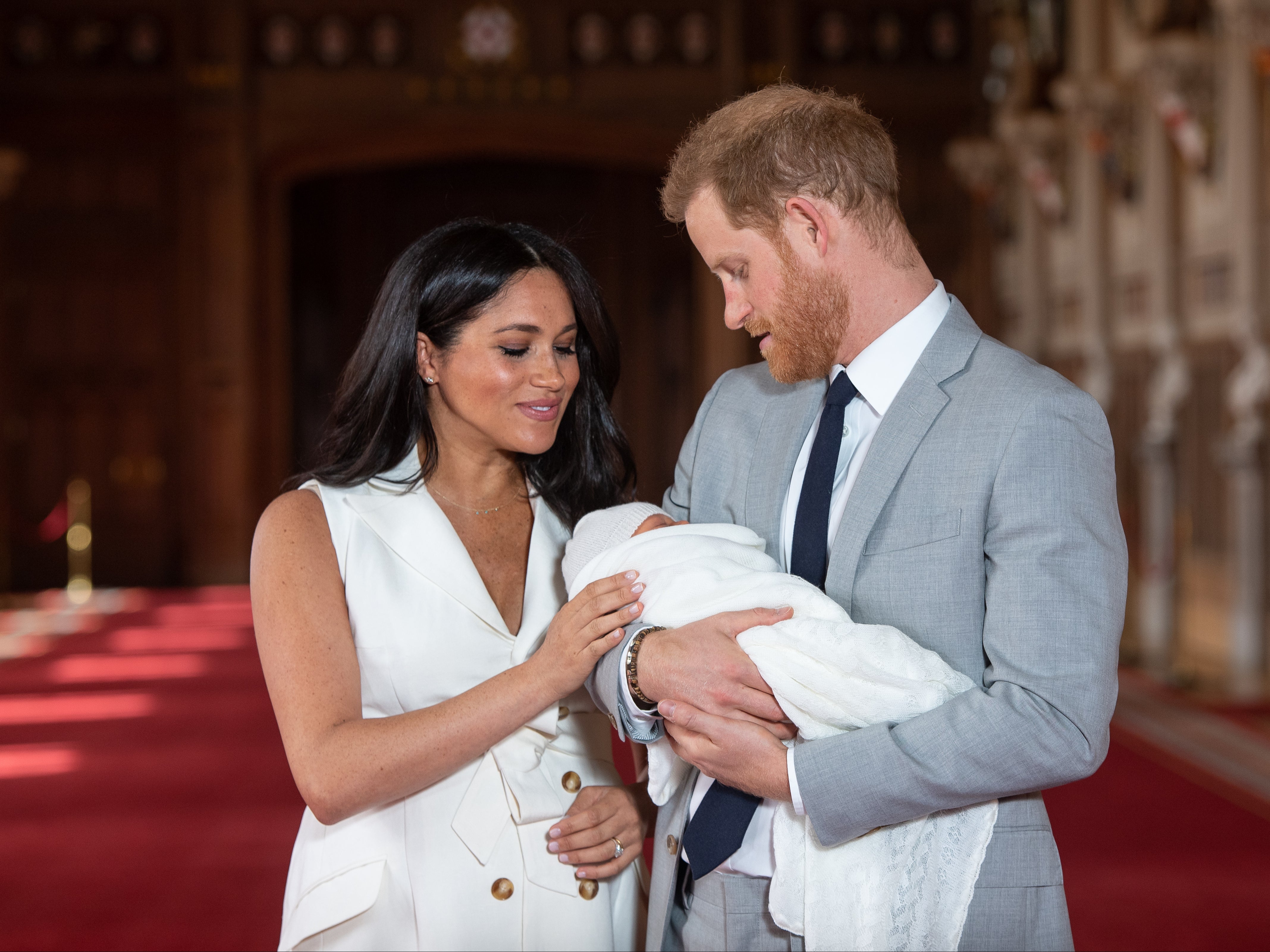 Duke and Duchess of Sussex with their baby son Archie Harrison Mountbatten-Windsor