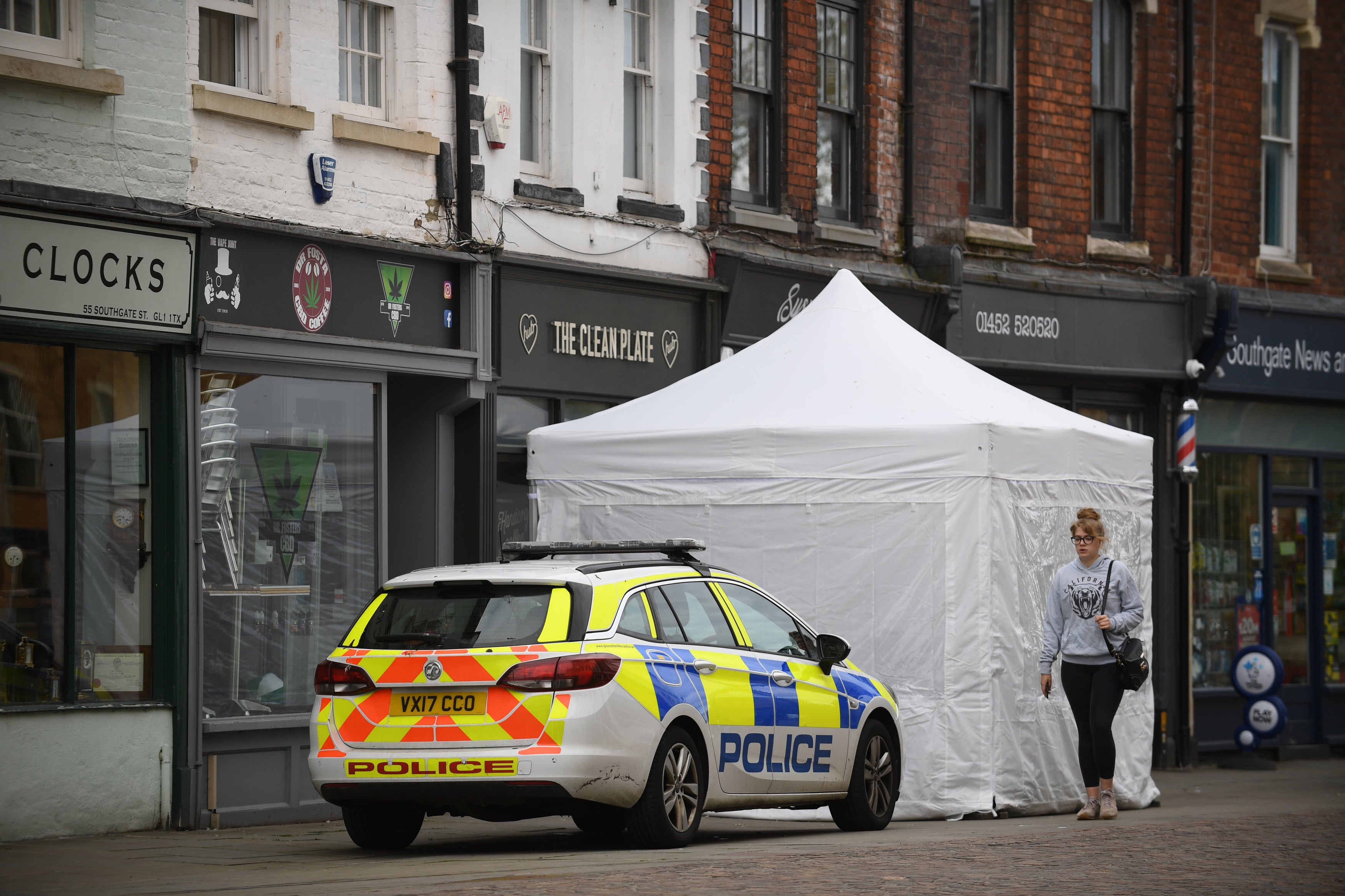 The Clean Plate cafe in Gloucester where police are excavating a cellar in the search for suspected Fred West victim Mary Bastholm