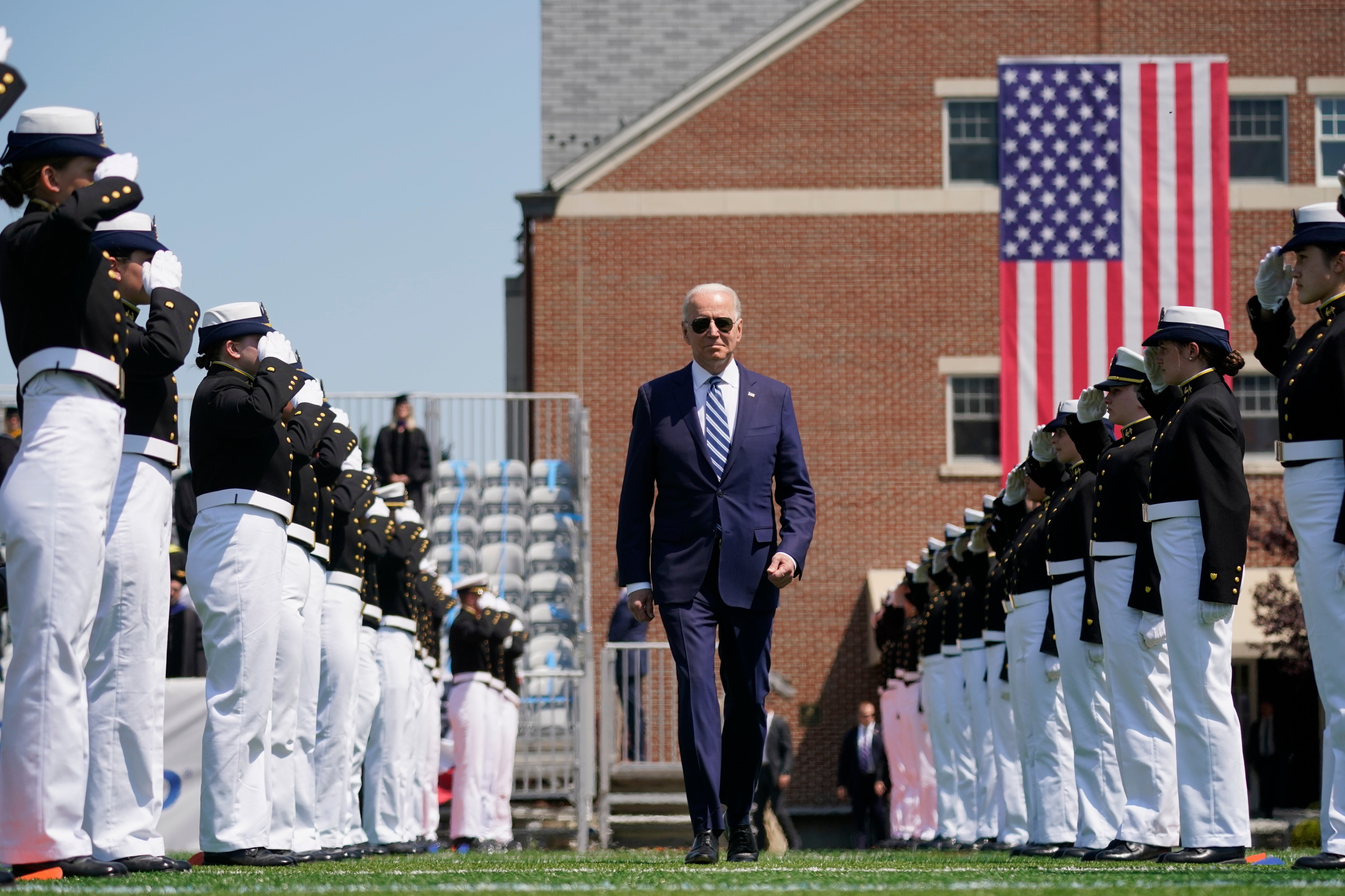 APTOPIX Coast Guard Academy Biden