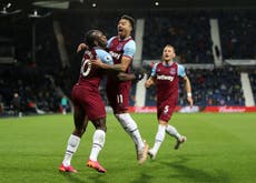 West Ham come from behind to defeat relegated West Brom and close in on Europa League spot