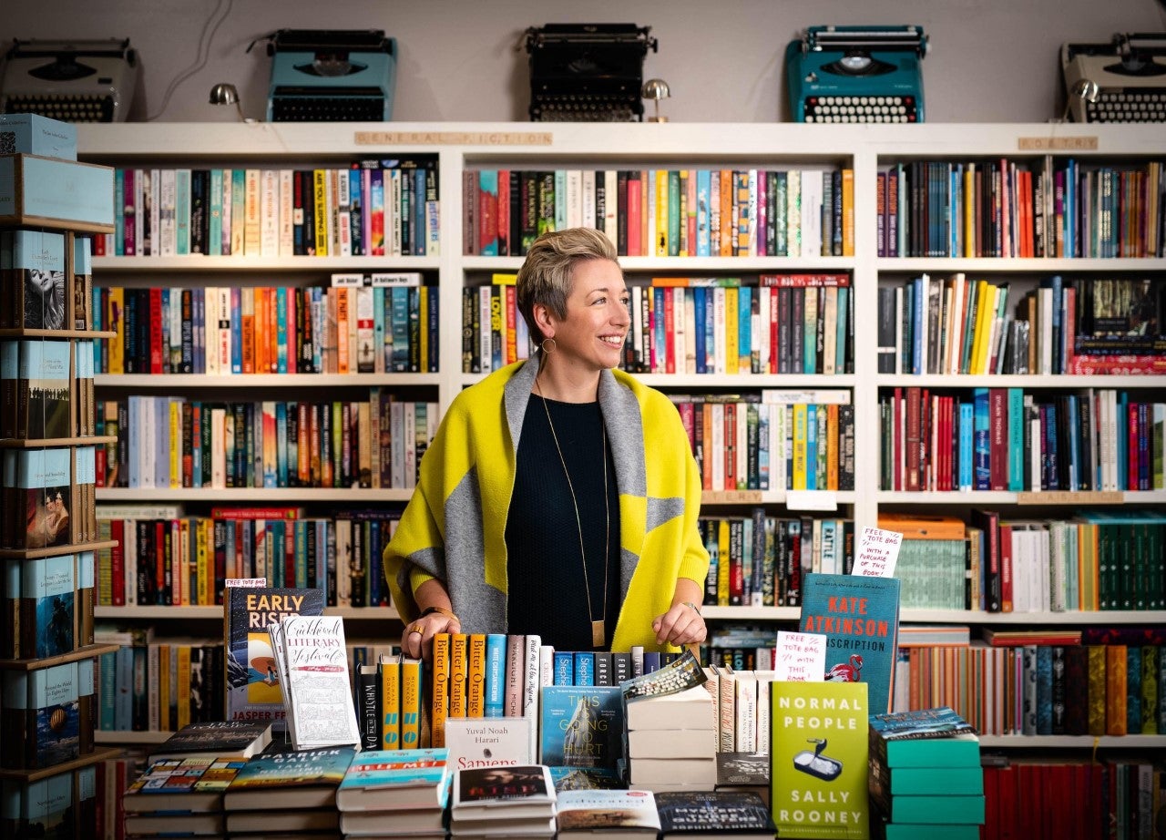 Emma Corfield-Walters has 23 typewriters dotted around her Book-ish shop in Powys