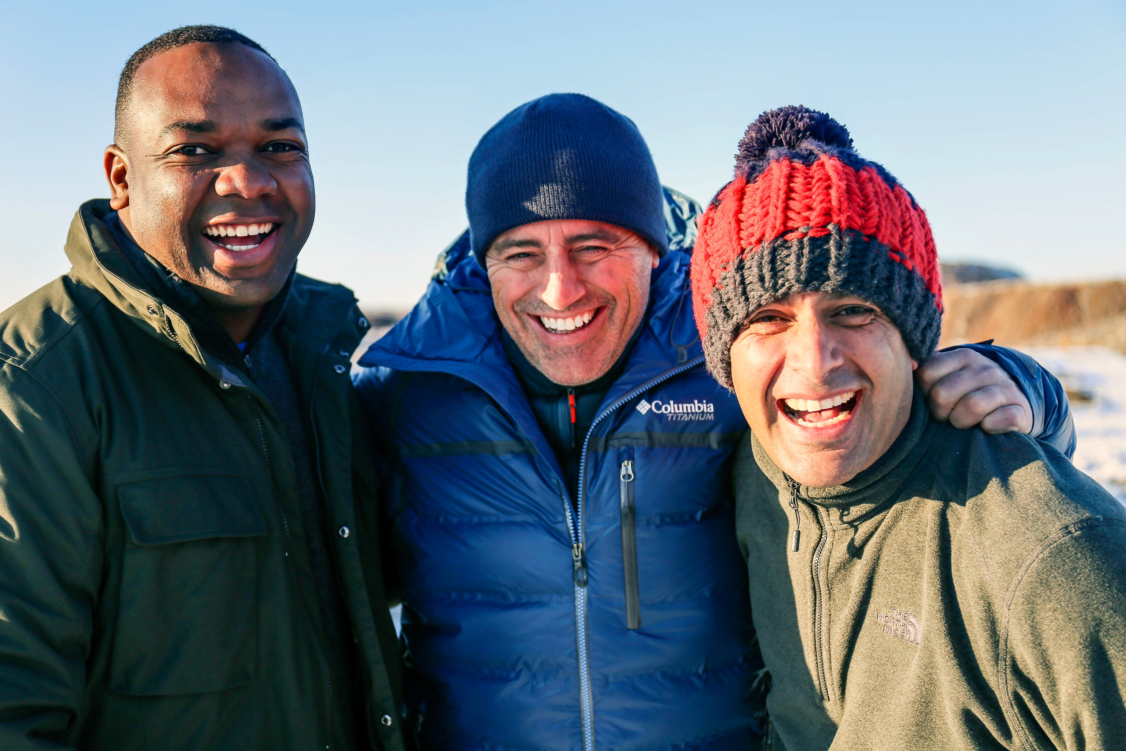 Former Top Gear hosts Rory Reid, Matt LeBlanc and Chris Harris