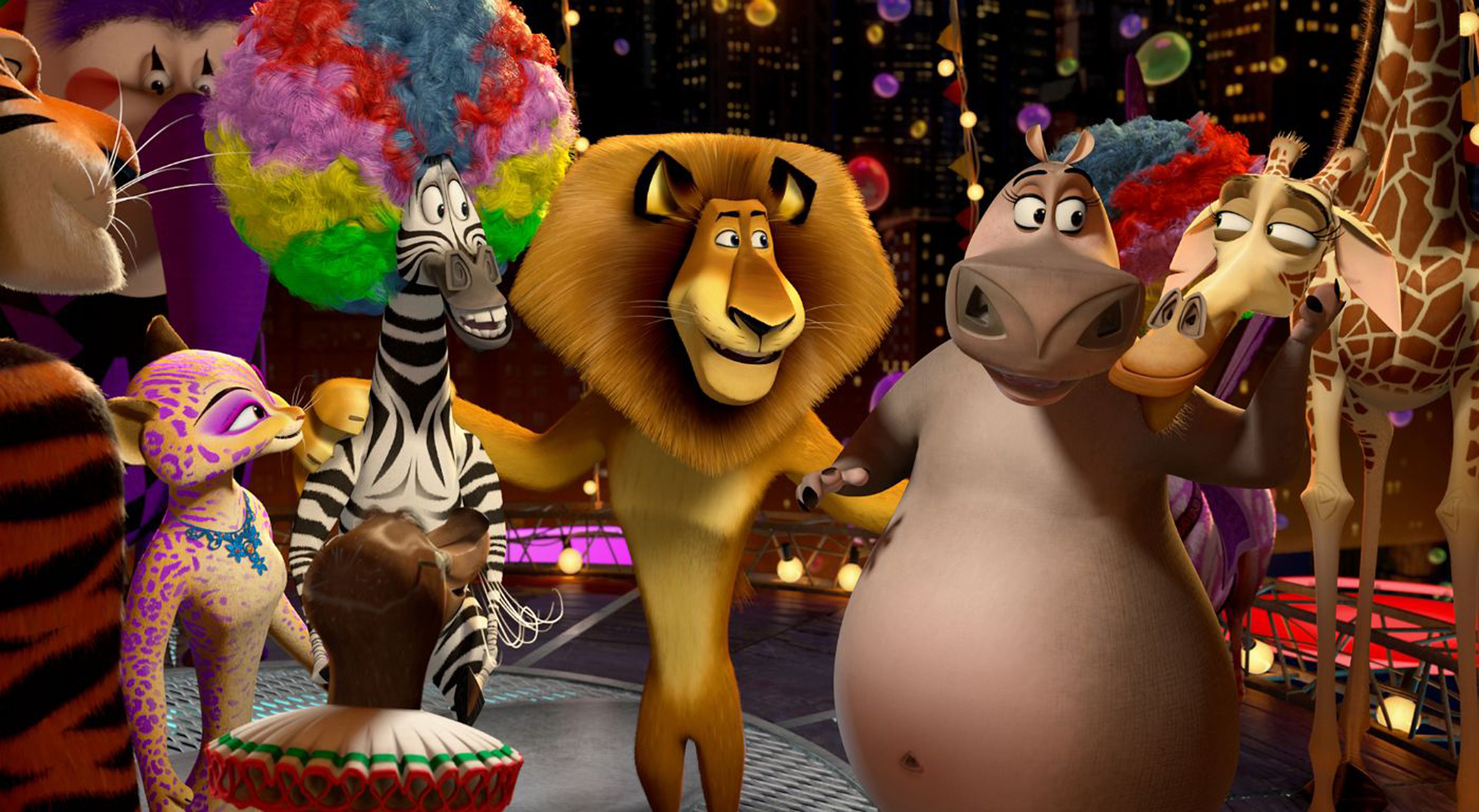 Schwimmer voices Melman (far right) in Madagascar 3