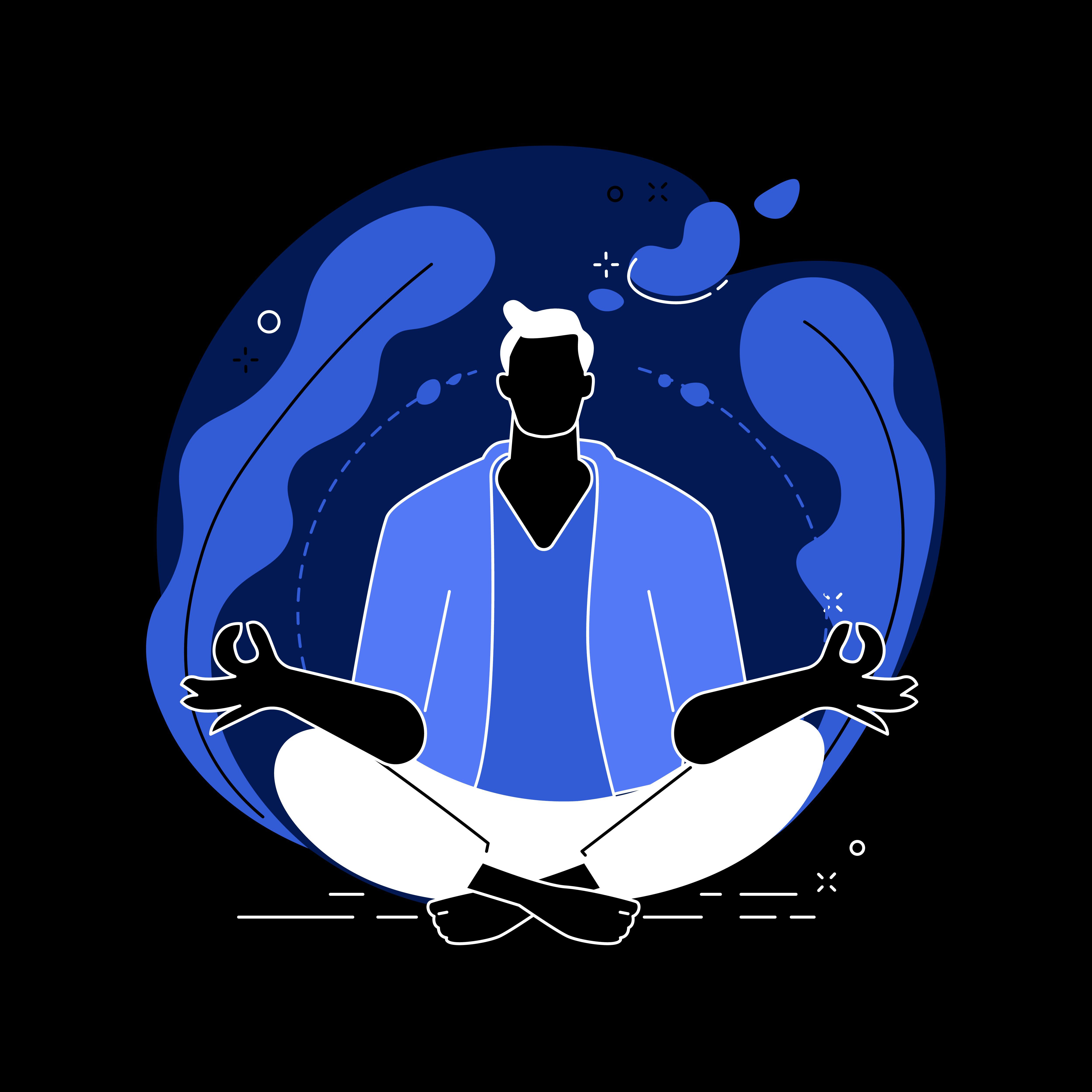 Illustration of a person meditating