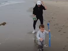 New video footage of Archie on a beach shared by Harry and Meghan