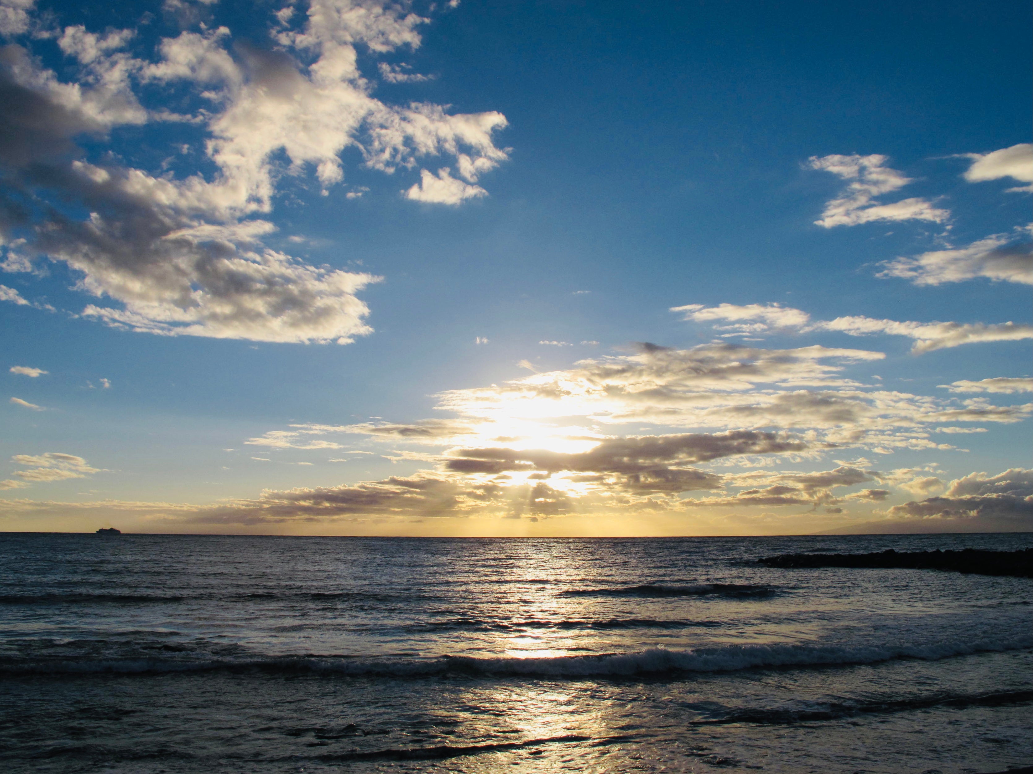 <p>Open skies: the view from Playa Las Americas in Tenerife</p>