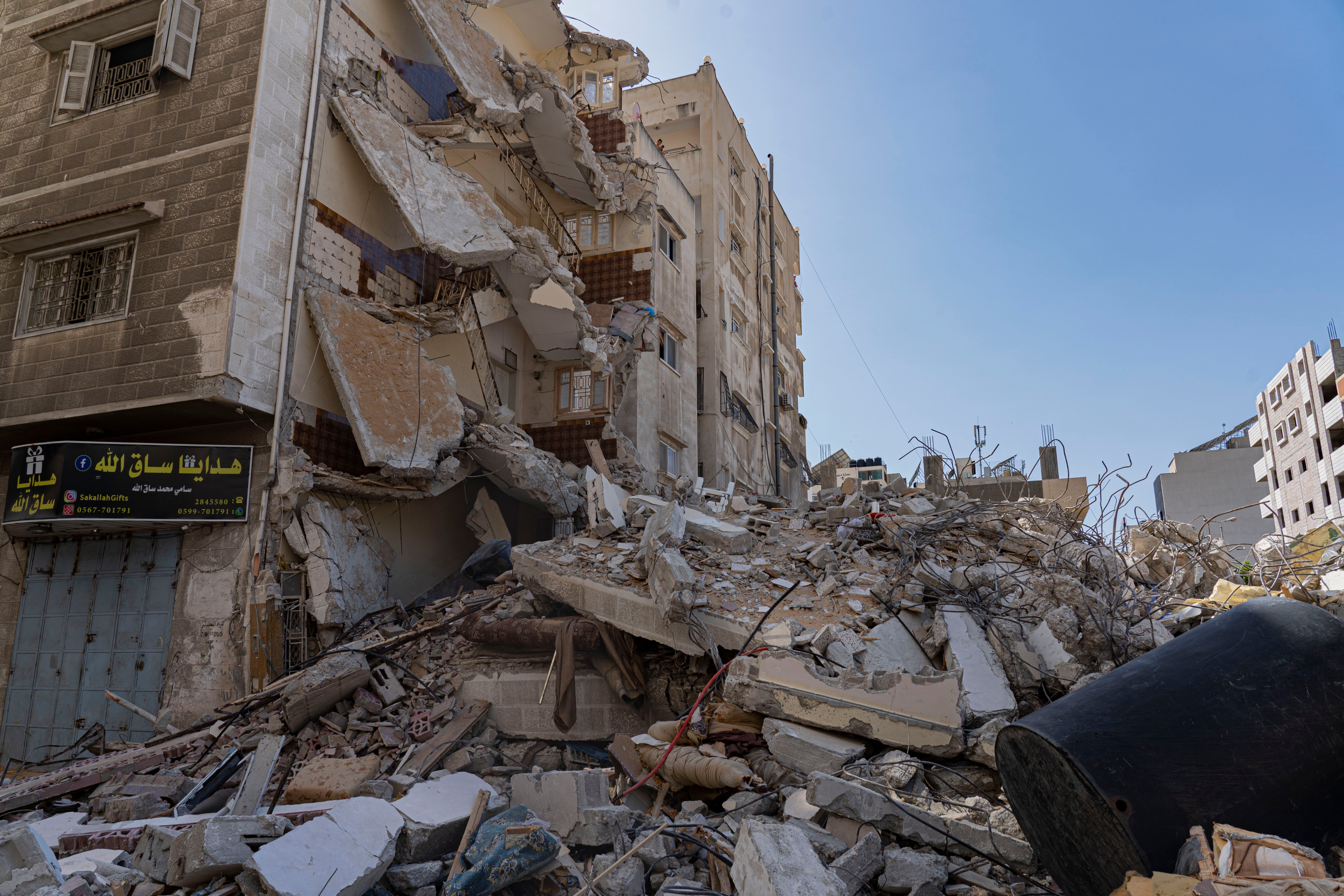 The aftermath of an airstrike in Gaza City