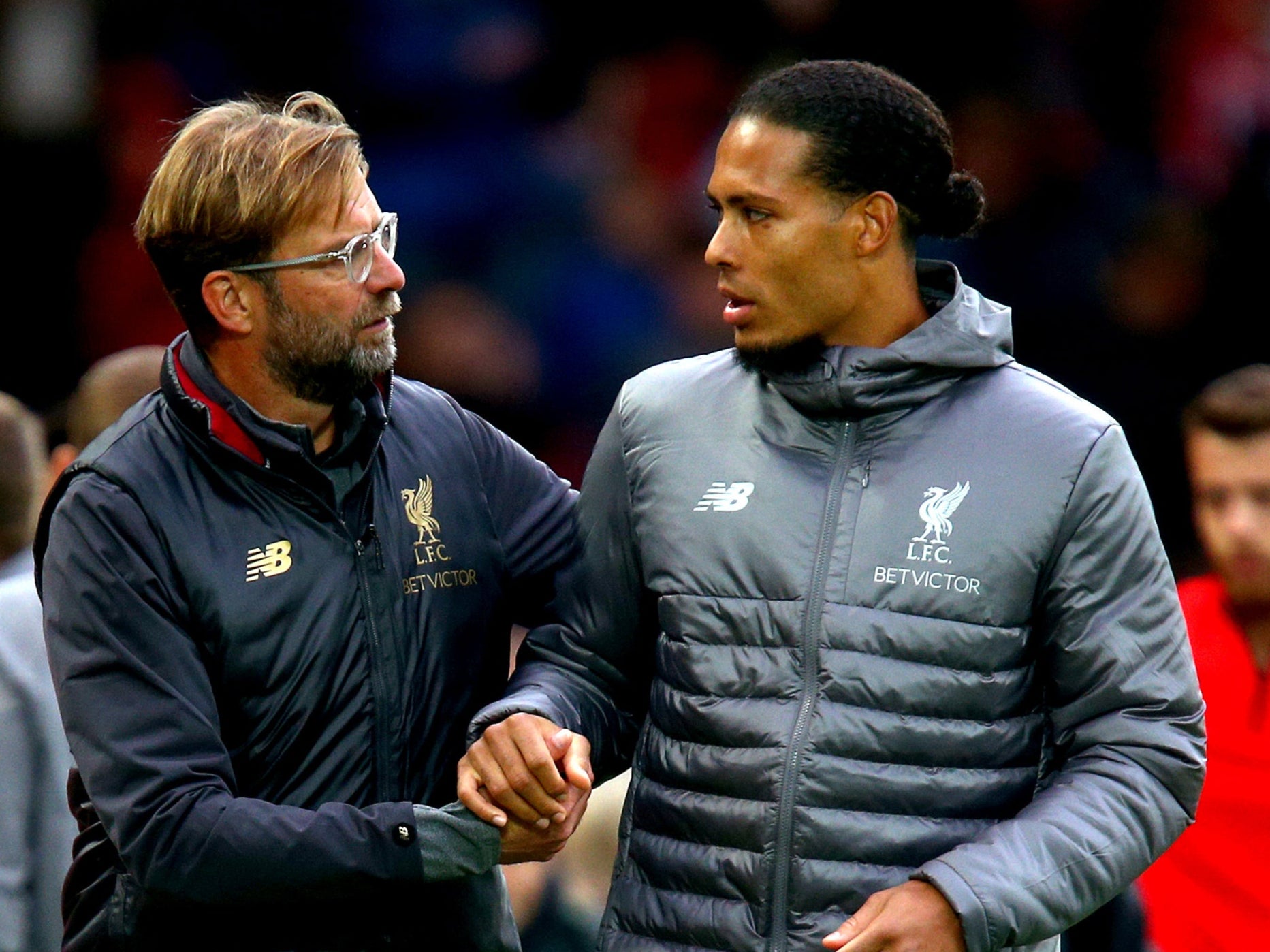 Jurgen Klopp with Virgil Van Dijk