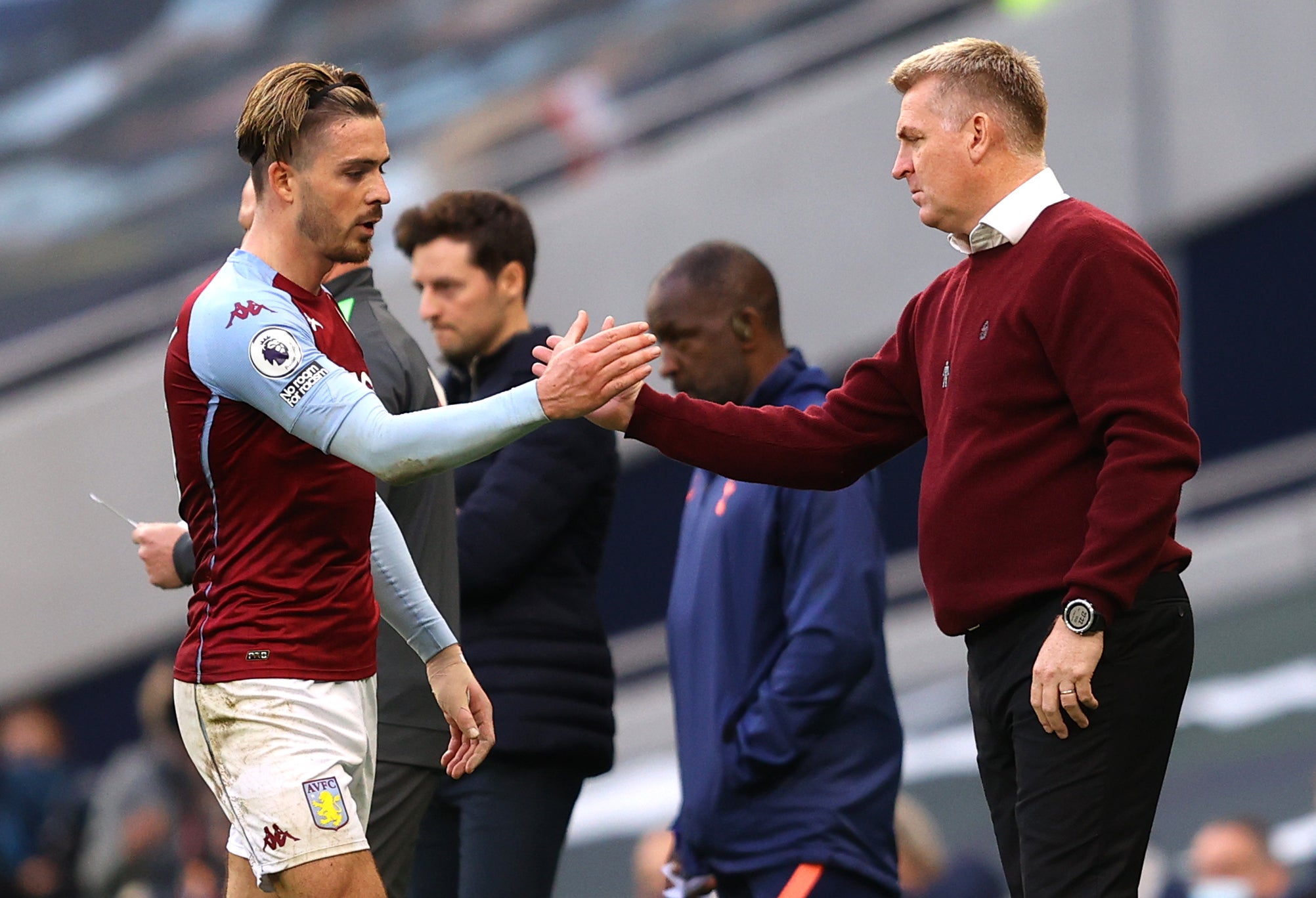 Dean Smith (right) has guided Aston Villa to 11th in the Premier League