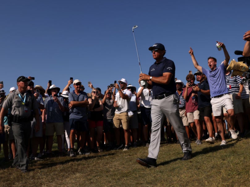 Phil Mickelson on the 11th hole