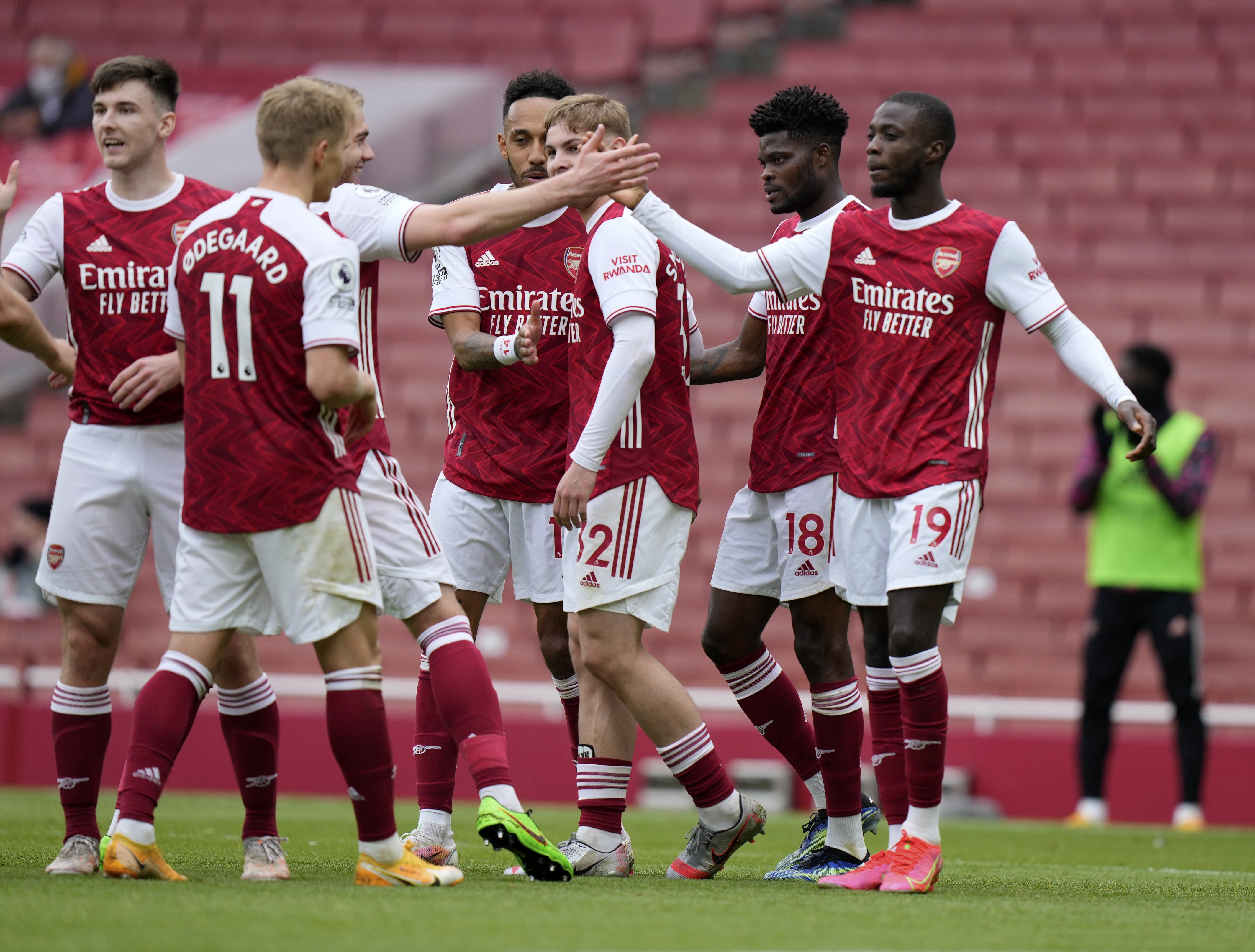 Arsenal celebrate a goal