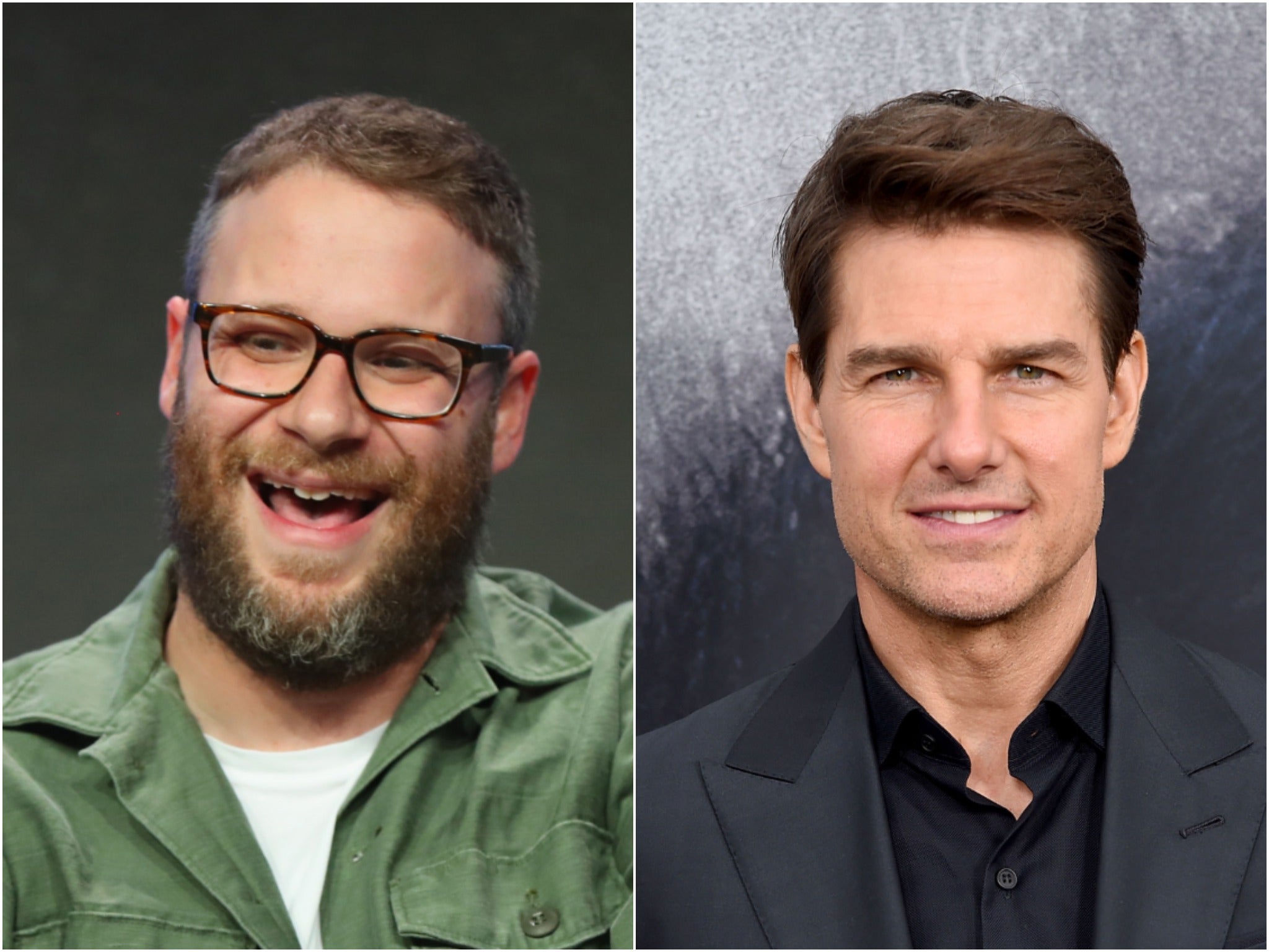 Seth Rogen (left) and Tom Cruise