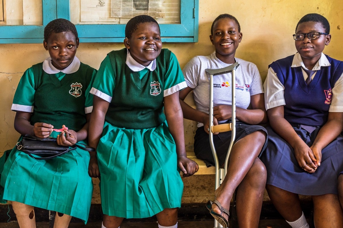 Juliet, Vanessa, Mitchelle and Nancy have all been supported by Leonard Cheshire’s inclusive education programme in Kisumu, Kenya