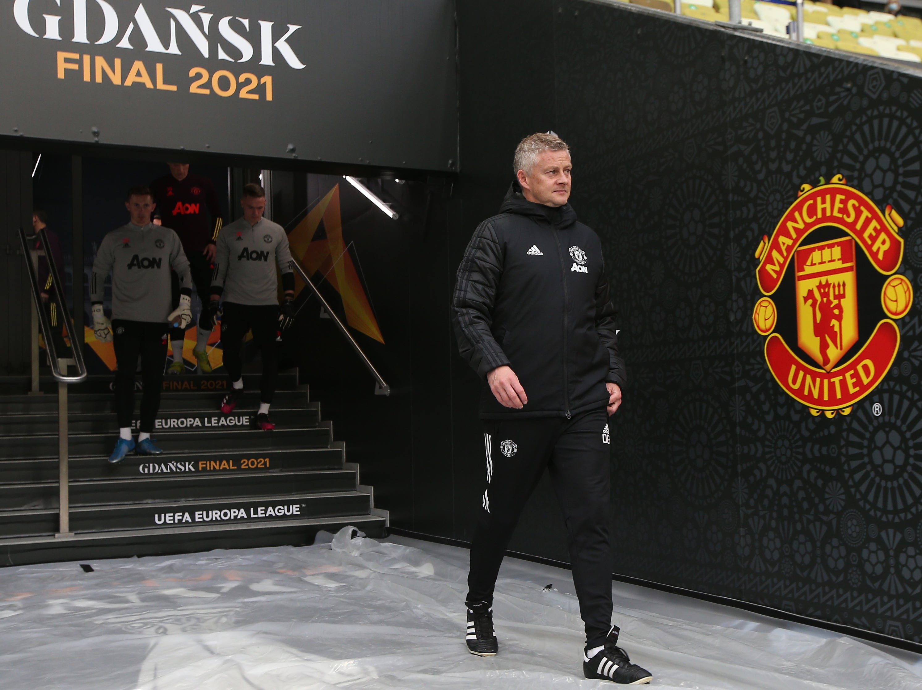 Ole Gunnar Solskjaer arrives at Gdansk Arena