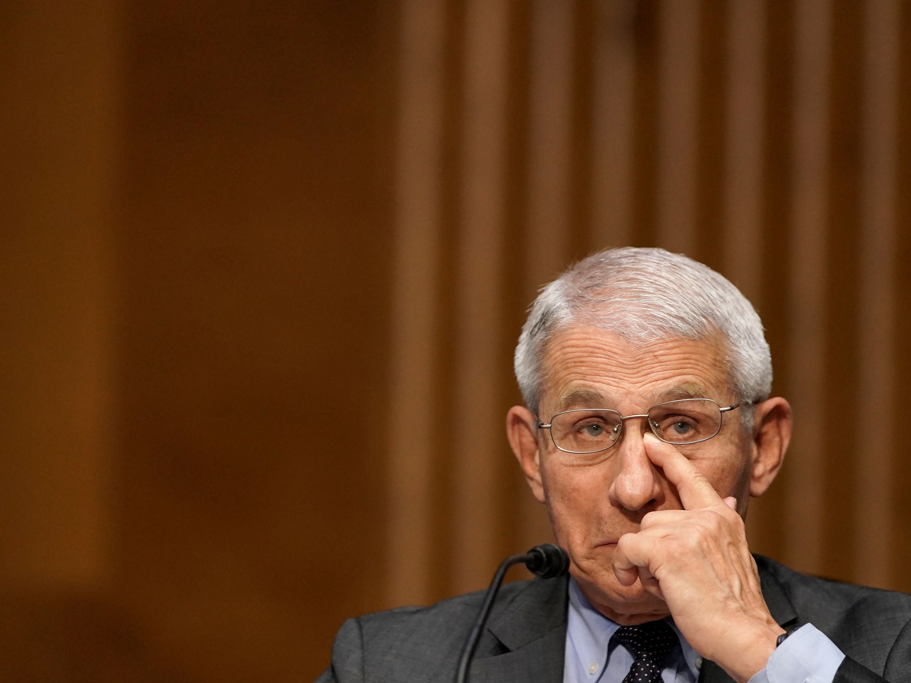 Dr. Anthony Fauci, the U.S.’s top infectious disease expert, attends a congressional hearing.