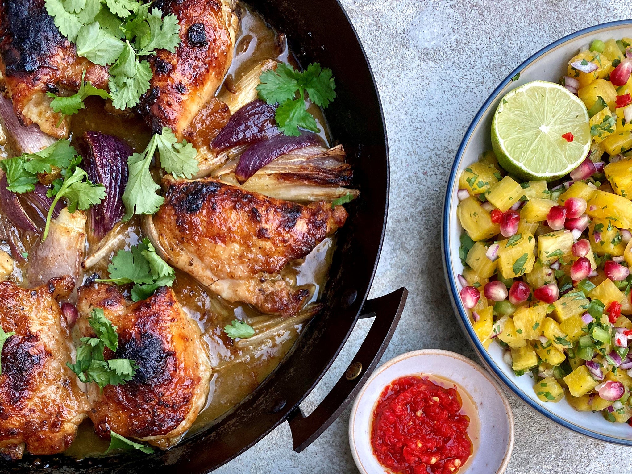 There’s a delicious combo of sweet and spicy in this fruity chicken dish