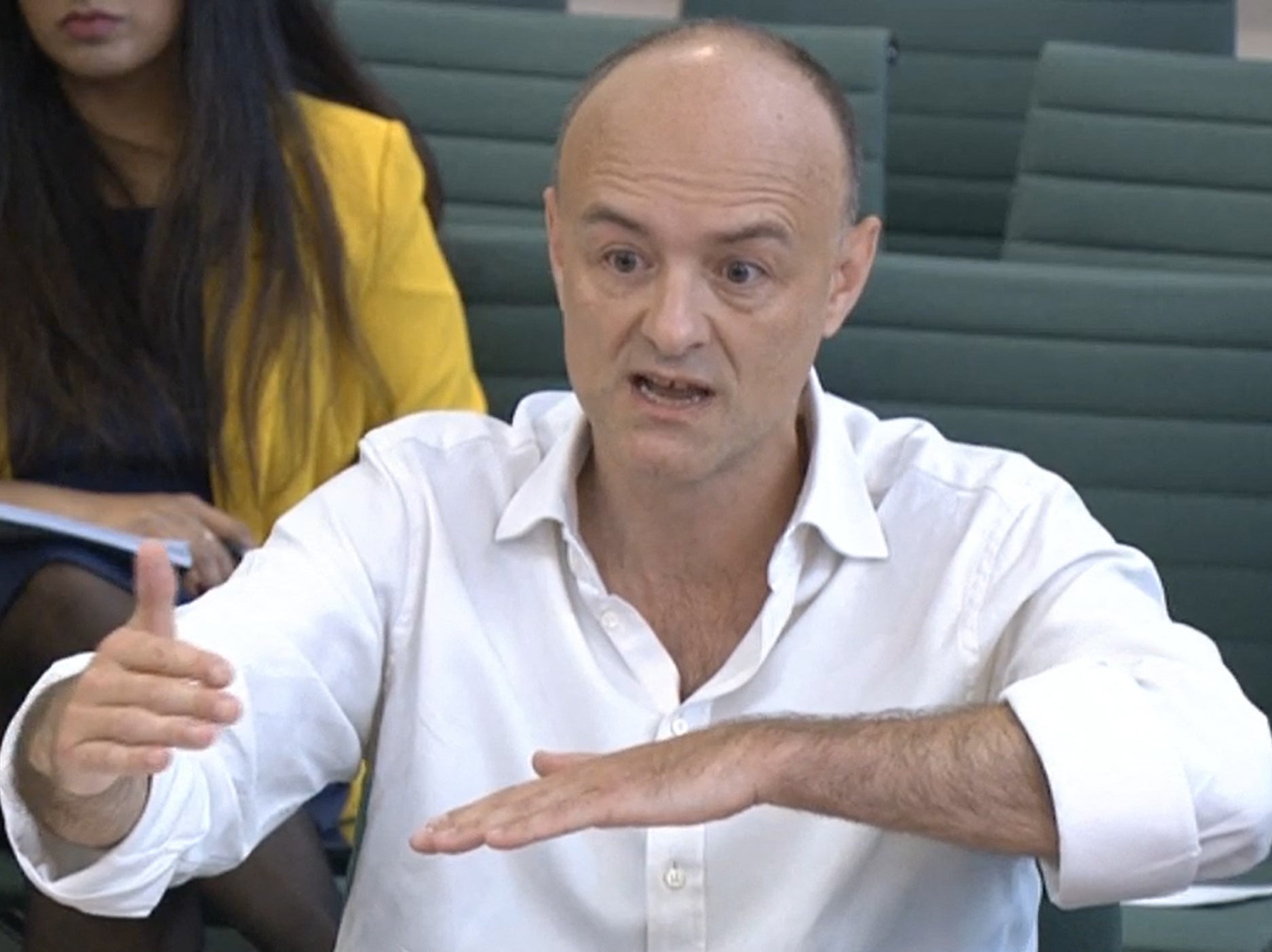 Dominic Cummings, the prime minister’s former chief aide, gives evidence to MPs