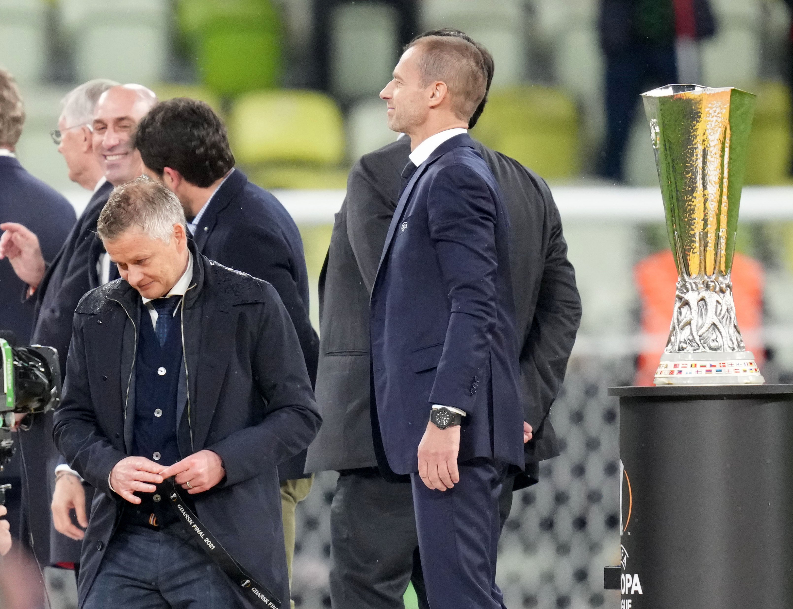 Ole Gunnar Solskjaer after accepting his runners-up medal