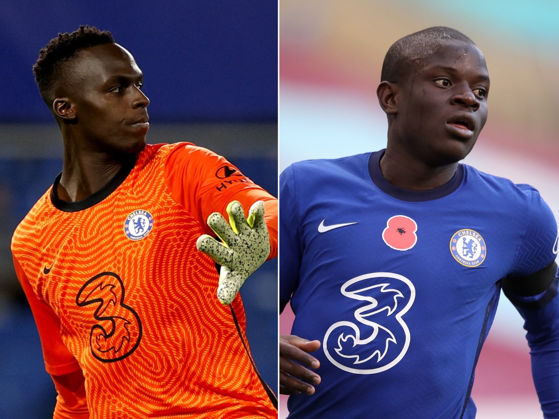 Chelsea keeper Edouard Mendy (left) and midfield N'Golo Kante have trained with teir team-mates ahead of Saturday's Champions League final