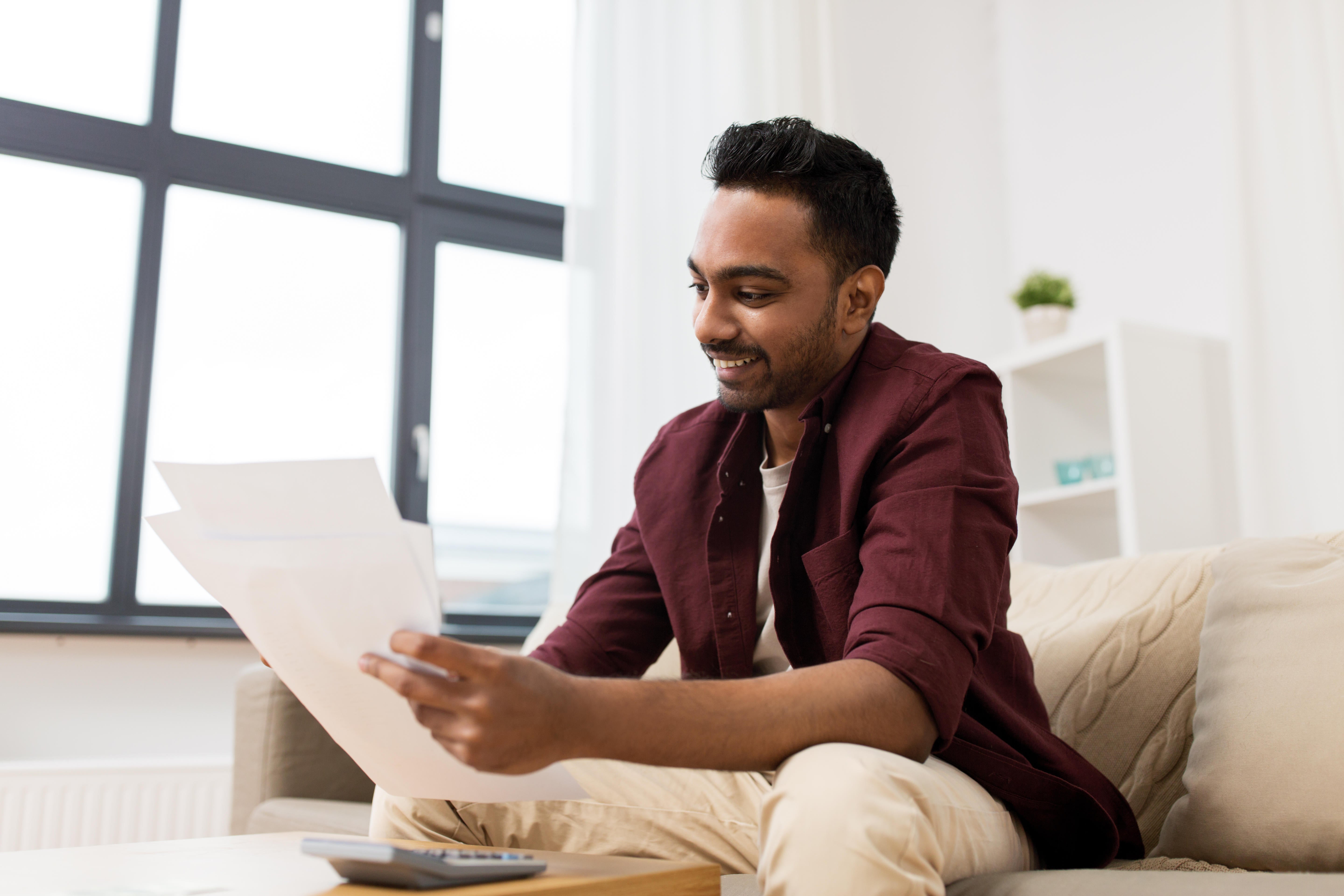 Man researching loans