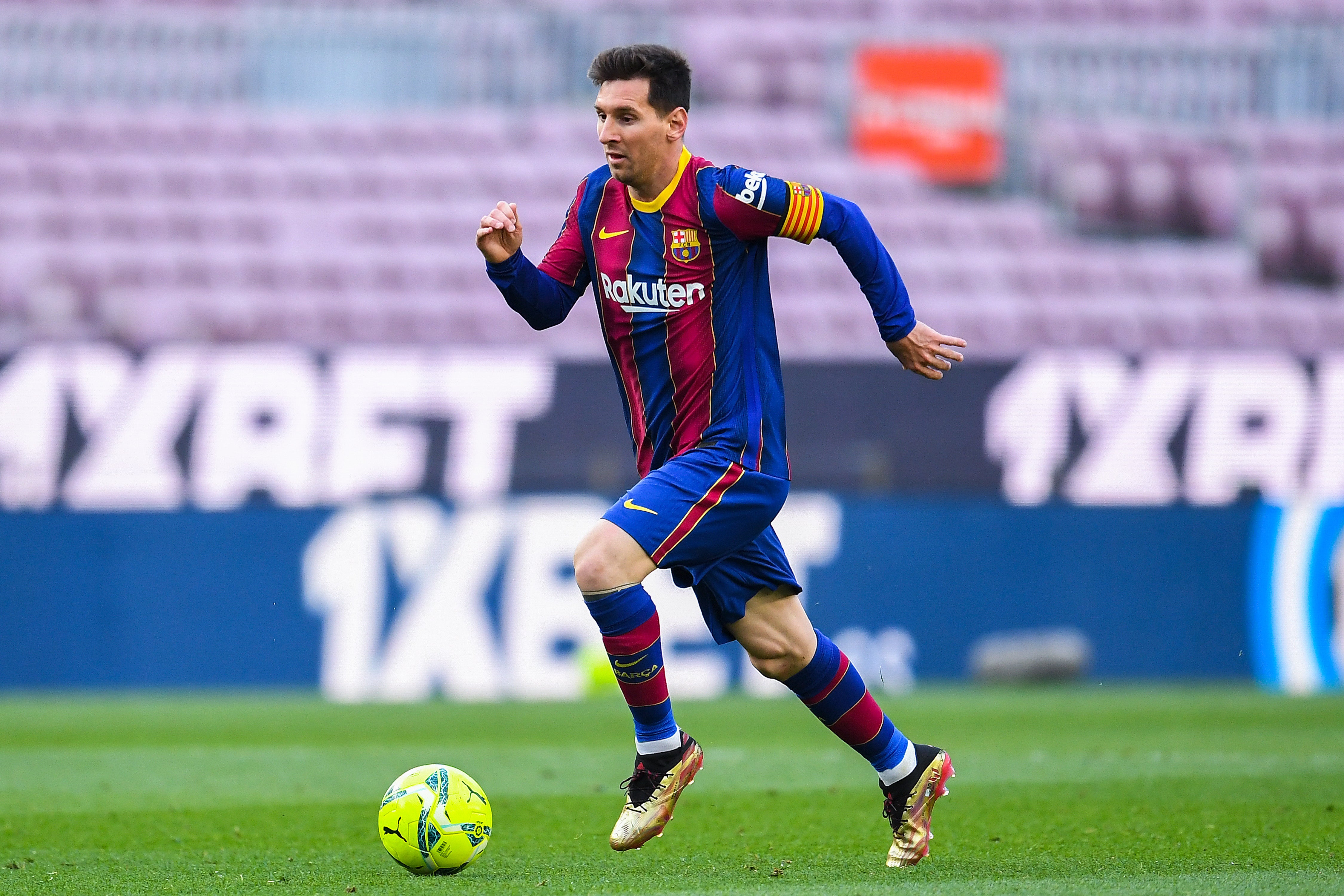 Messi in action for Barca this season