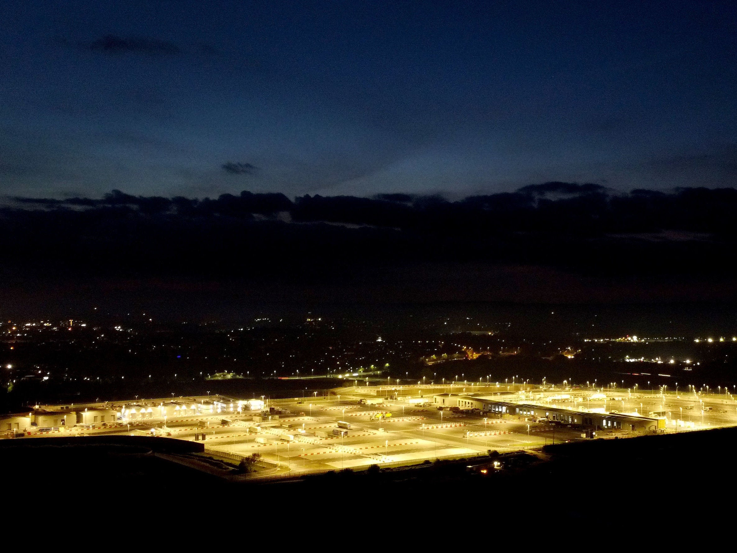 Local residents claim the floodlights used to illuminate the Sevington Inland Border Facility at night have ruined the night sky and become intrusive