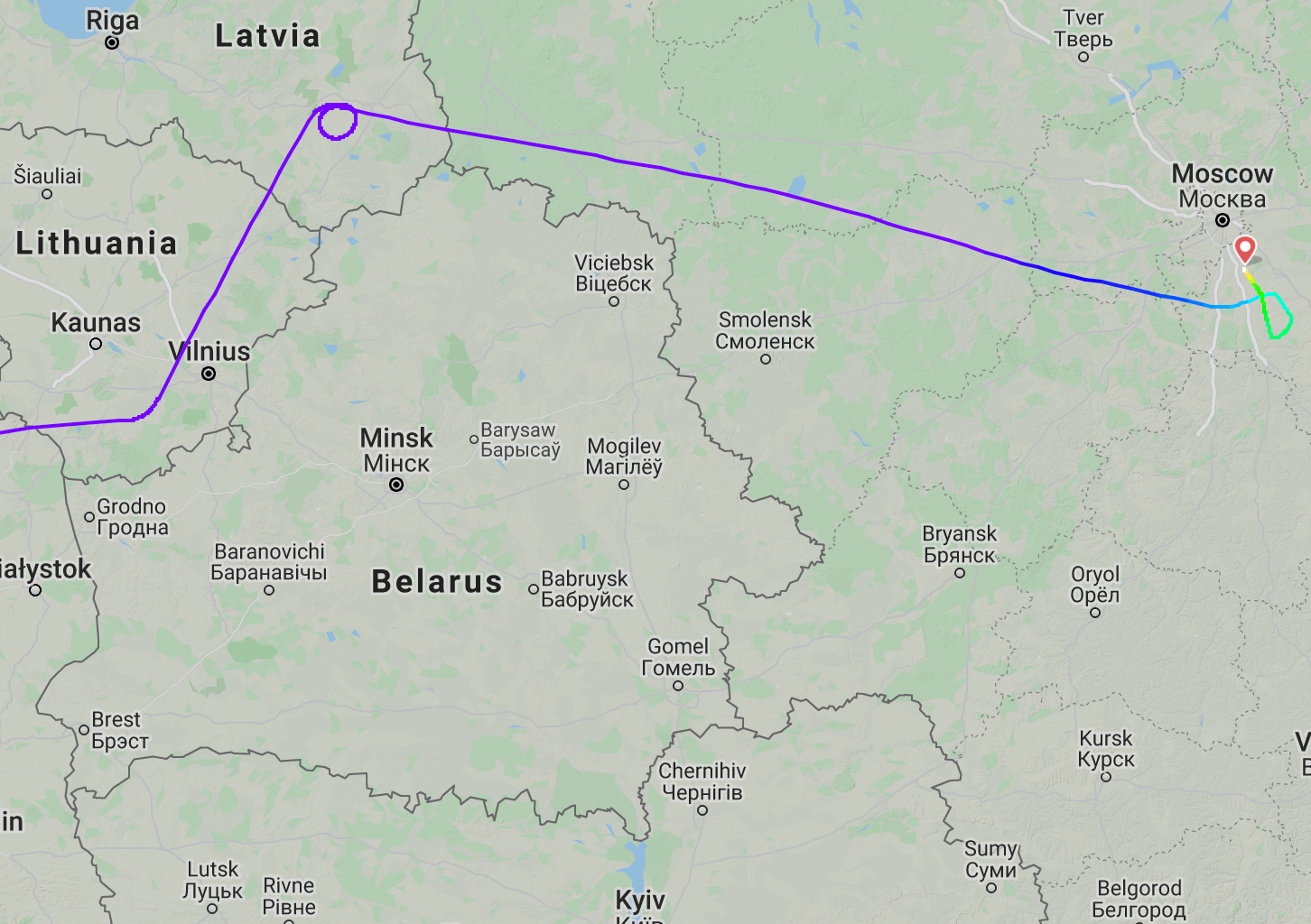 Path finder: the track of British Airways flight 261, originally heading for Islamabad