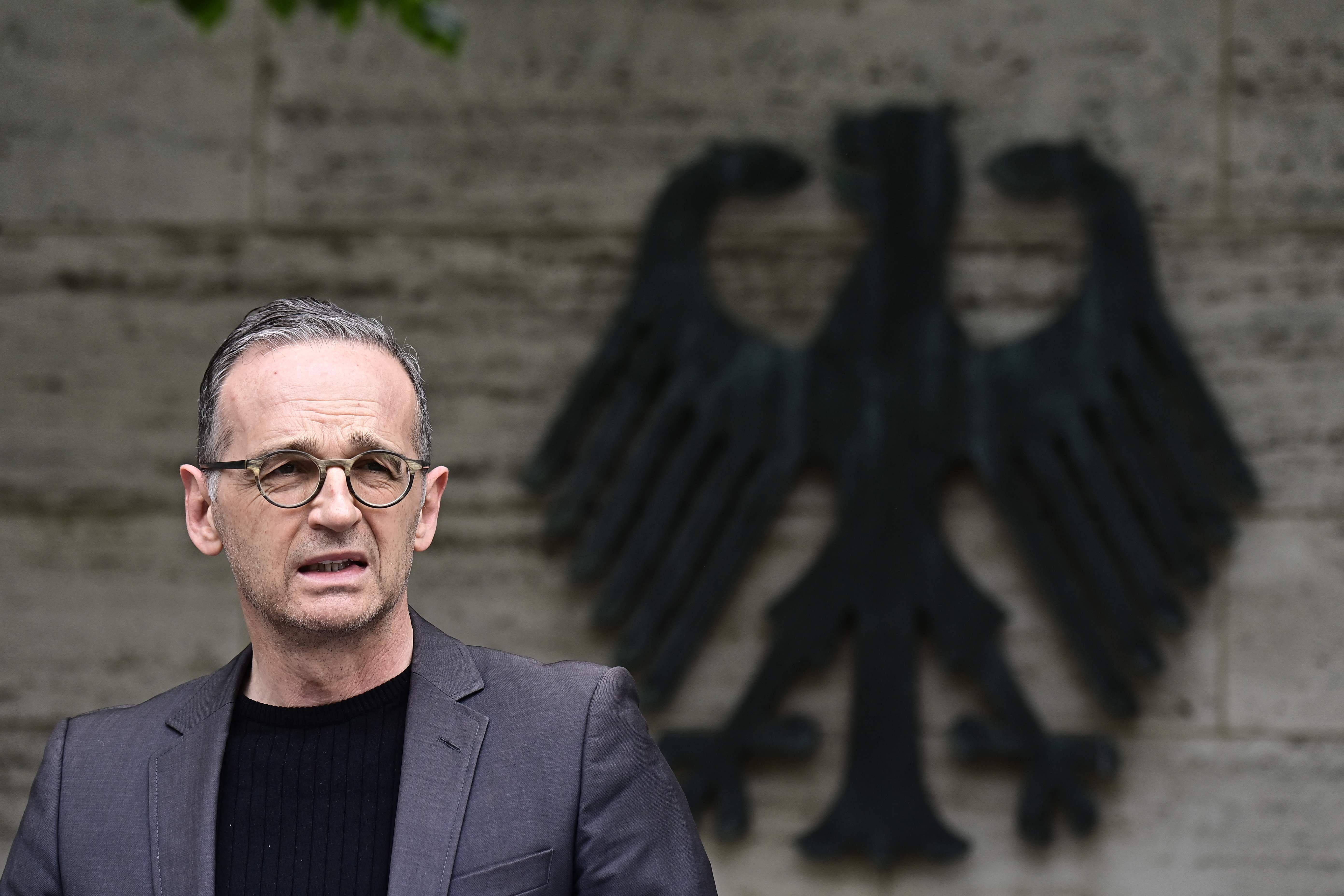 German Foreign Minister Heiko Maas giving a press conference in Berlin on Friday