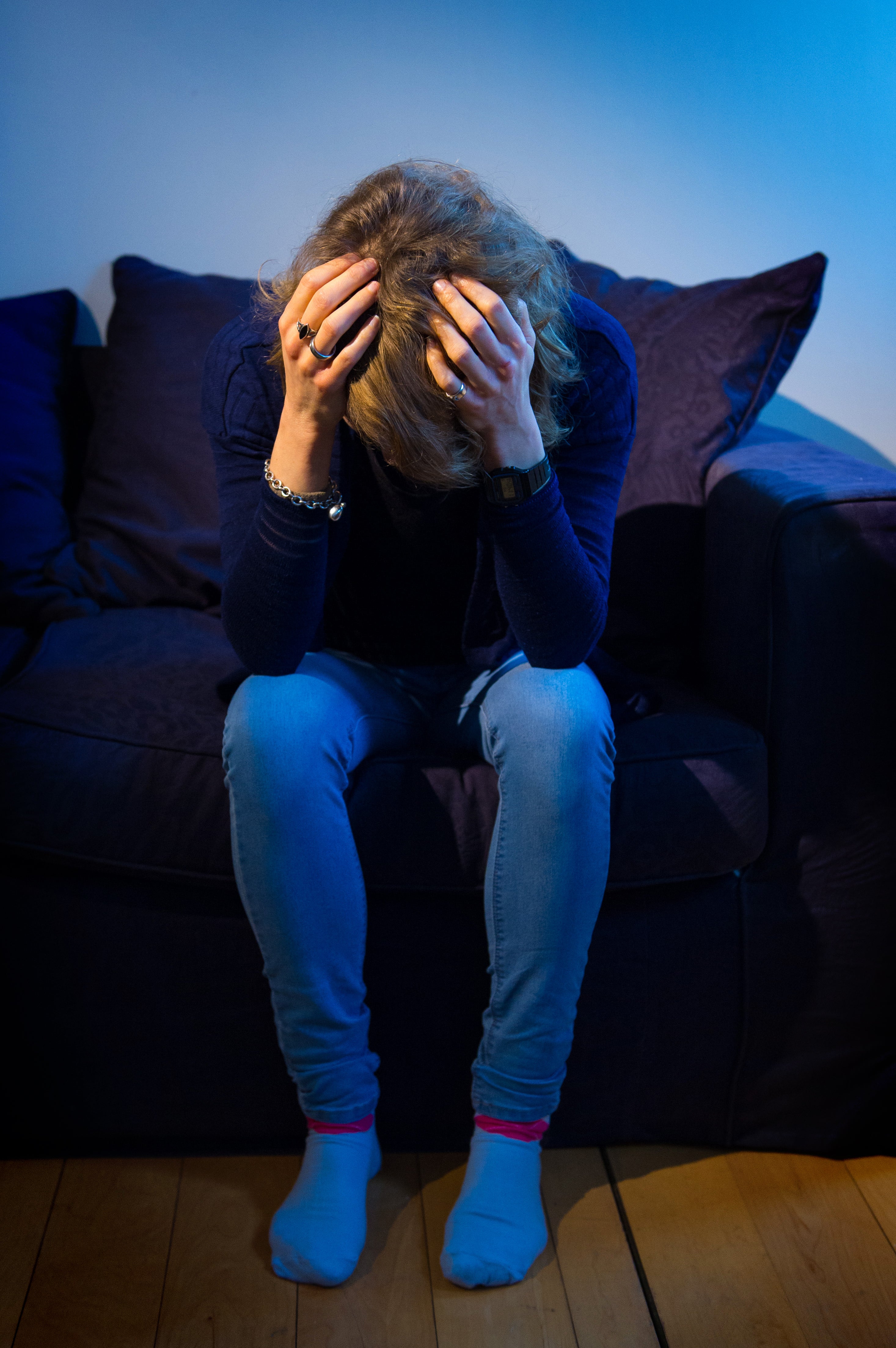 A woman looking stressed