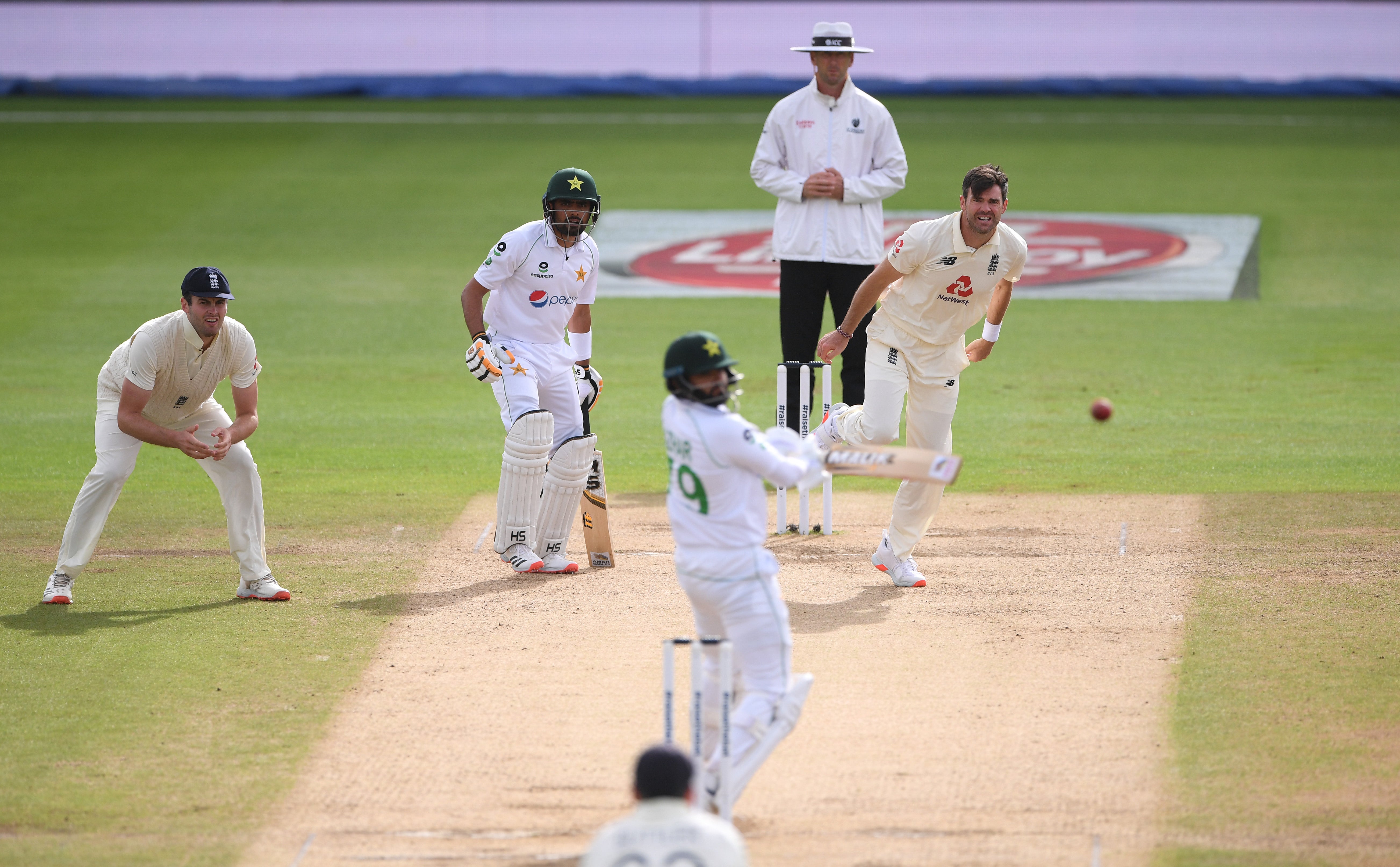 Azhar Ali of Pakistan edges behind giving James Anderson his 600th Test Match Wicket