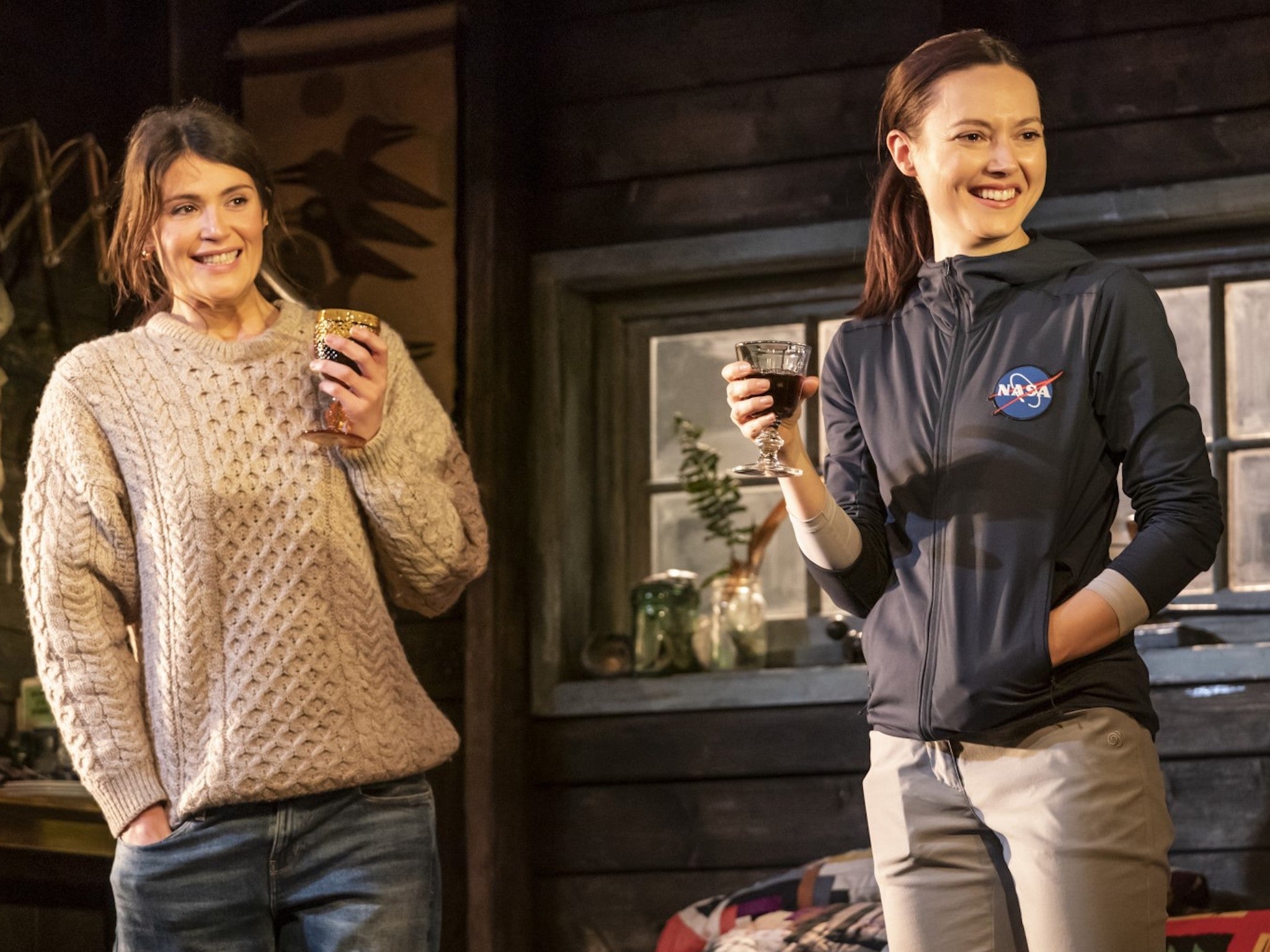 Gemma Arterton (left) and Lydia Wilson as twin sisters Stella and Cassie