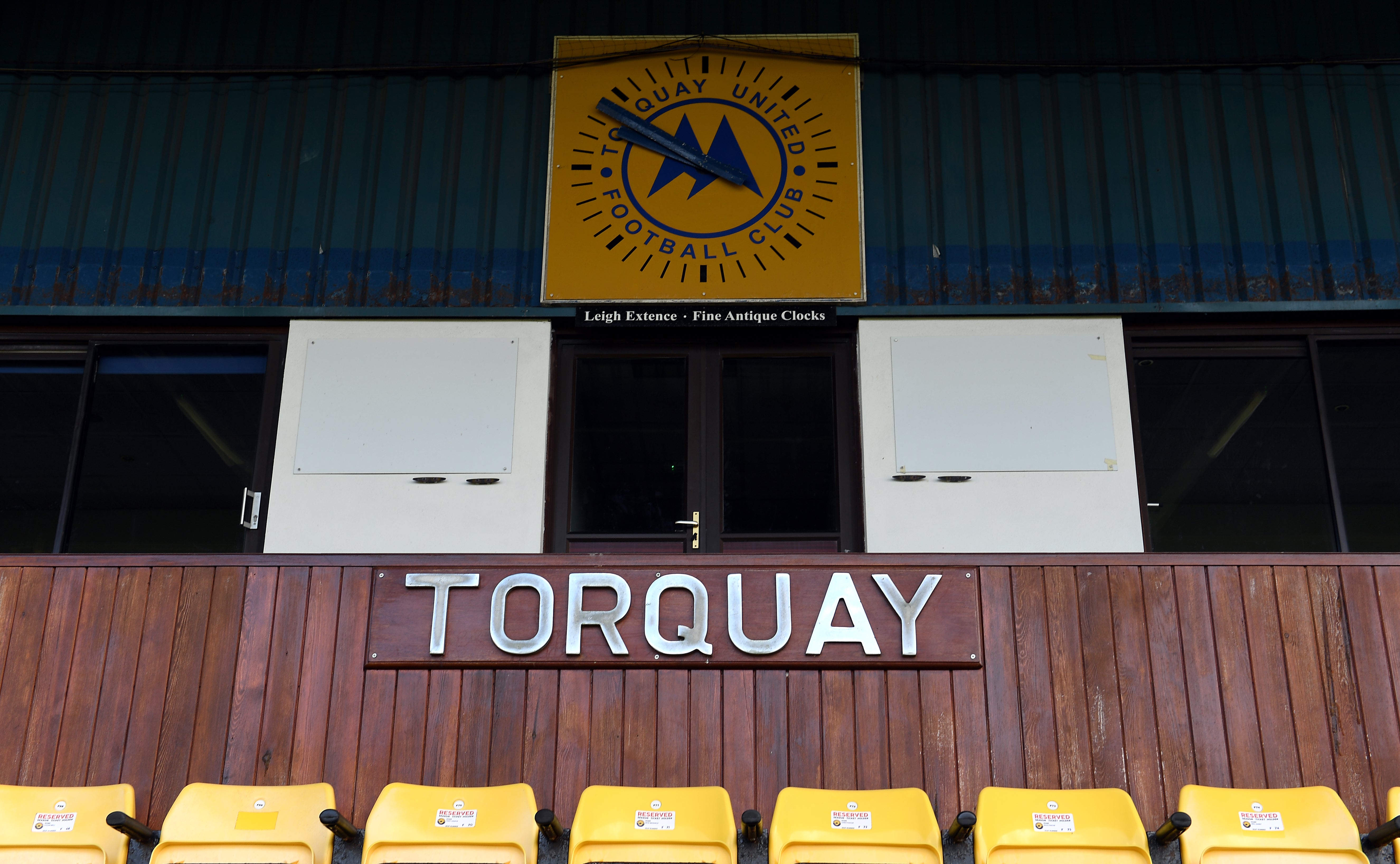 General view of the Plainmoor Stadium, Torquay.